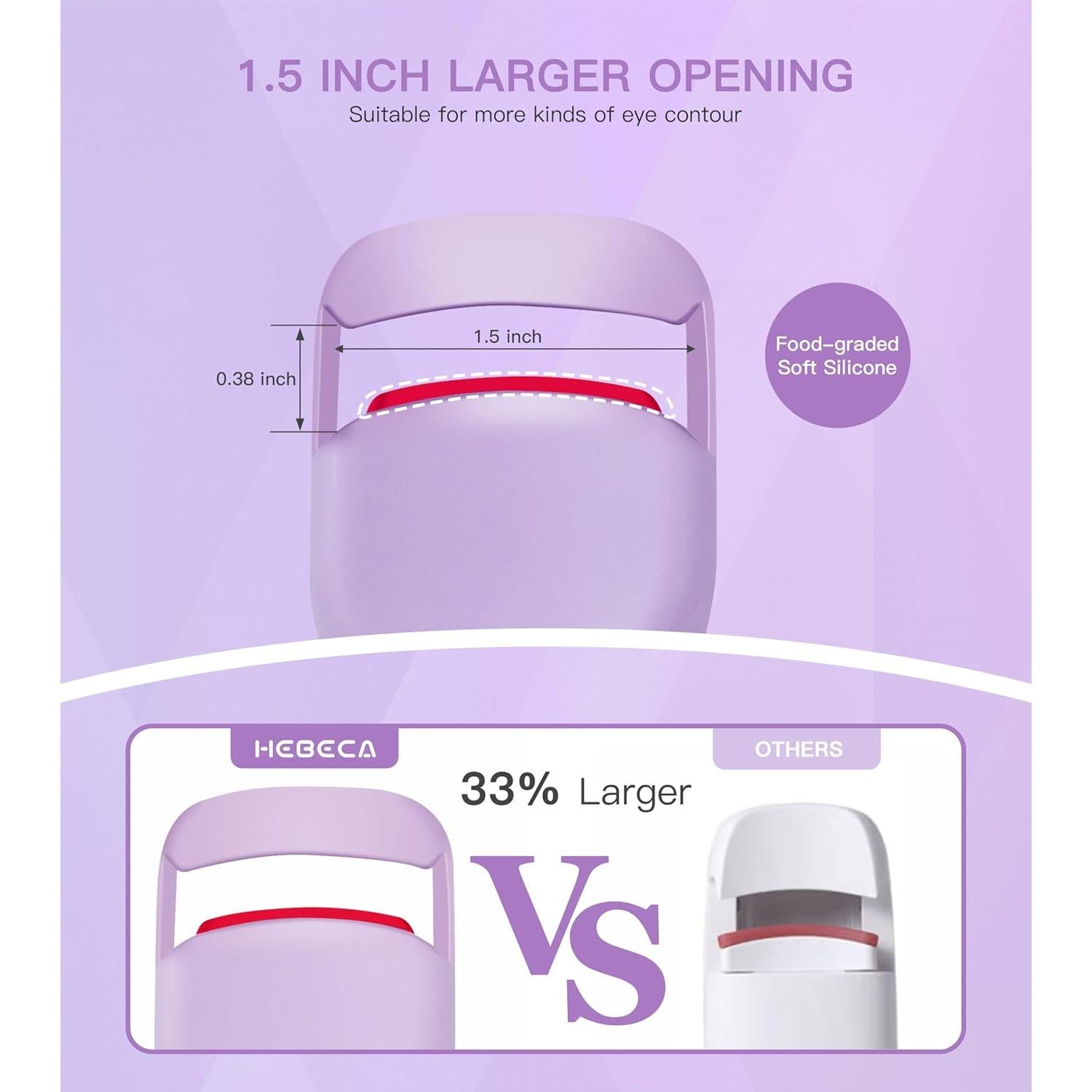 Rizador de Pestañas Calentado HEBECA EC2001 Recargable