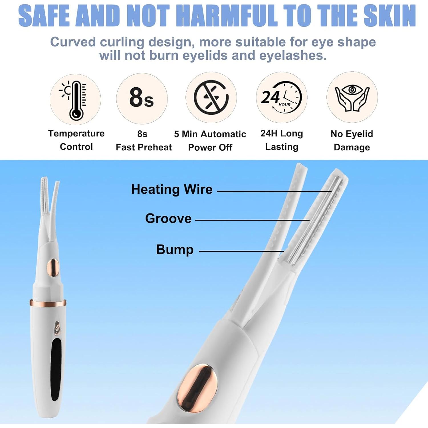 Rizador de Pestañas Calentado Dust2Oasis Blanco 3 Temperaturas