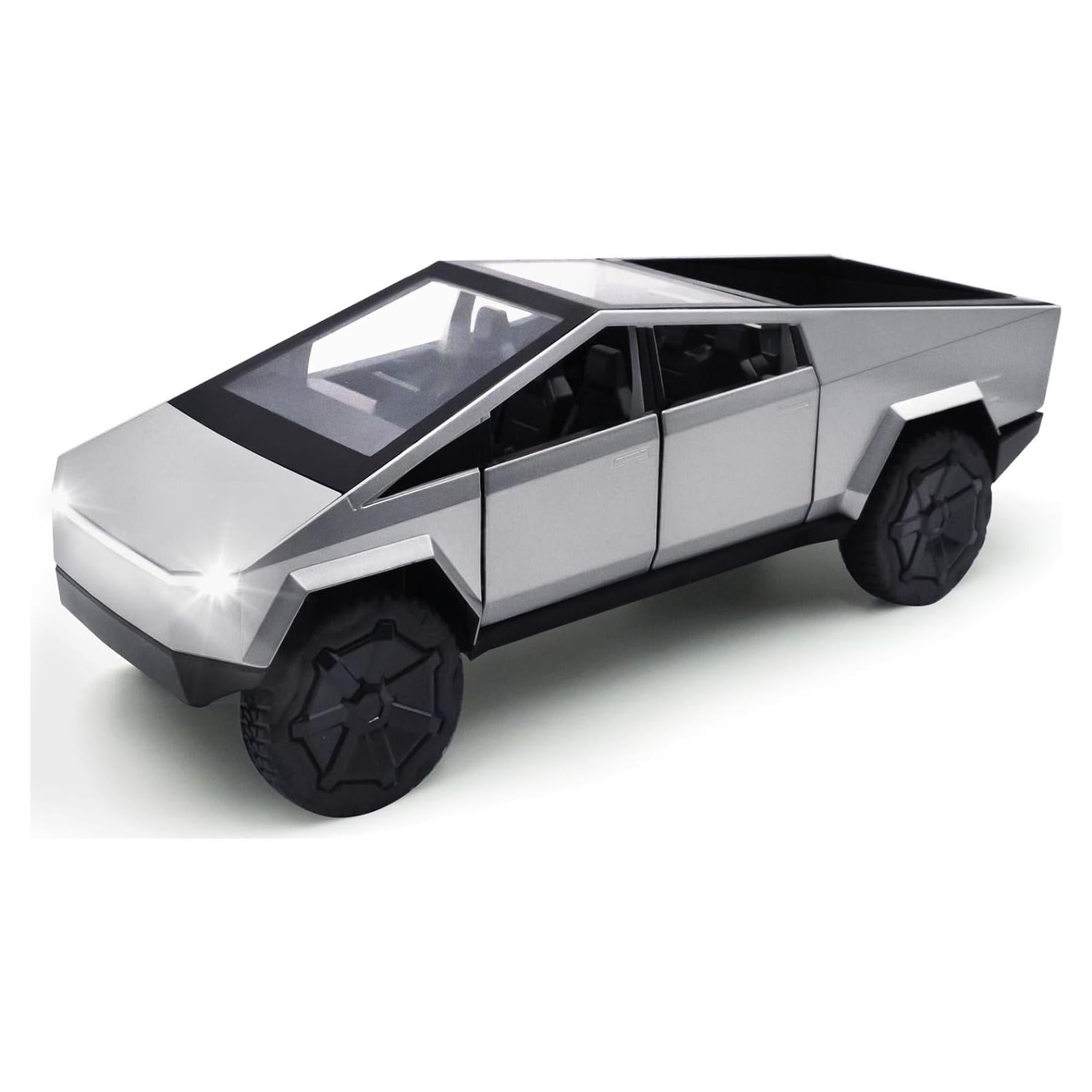 Camión Diecast Qetupa Cybertruck 1/24 Plata con Luces