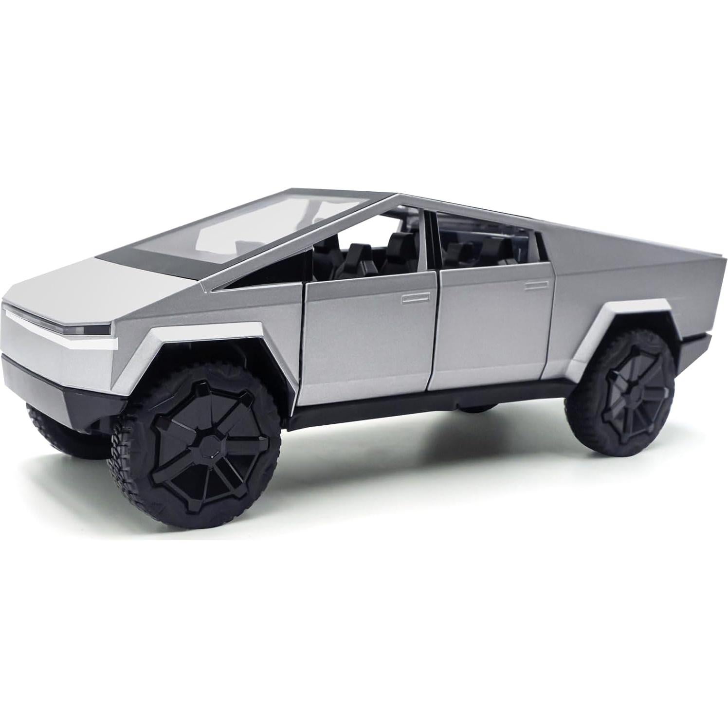 Camión Diecast Qetupa Cybertruck 1/24 Plata con Luces