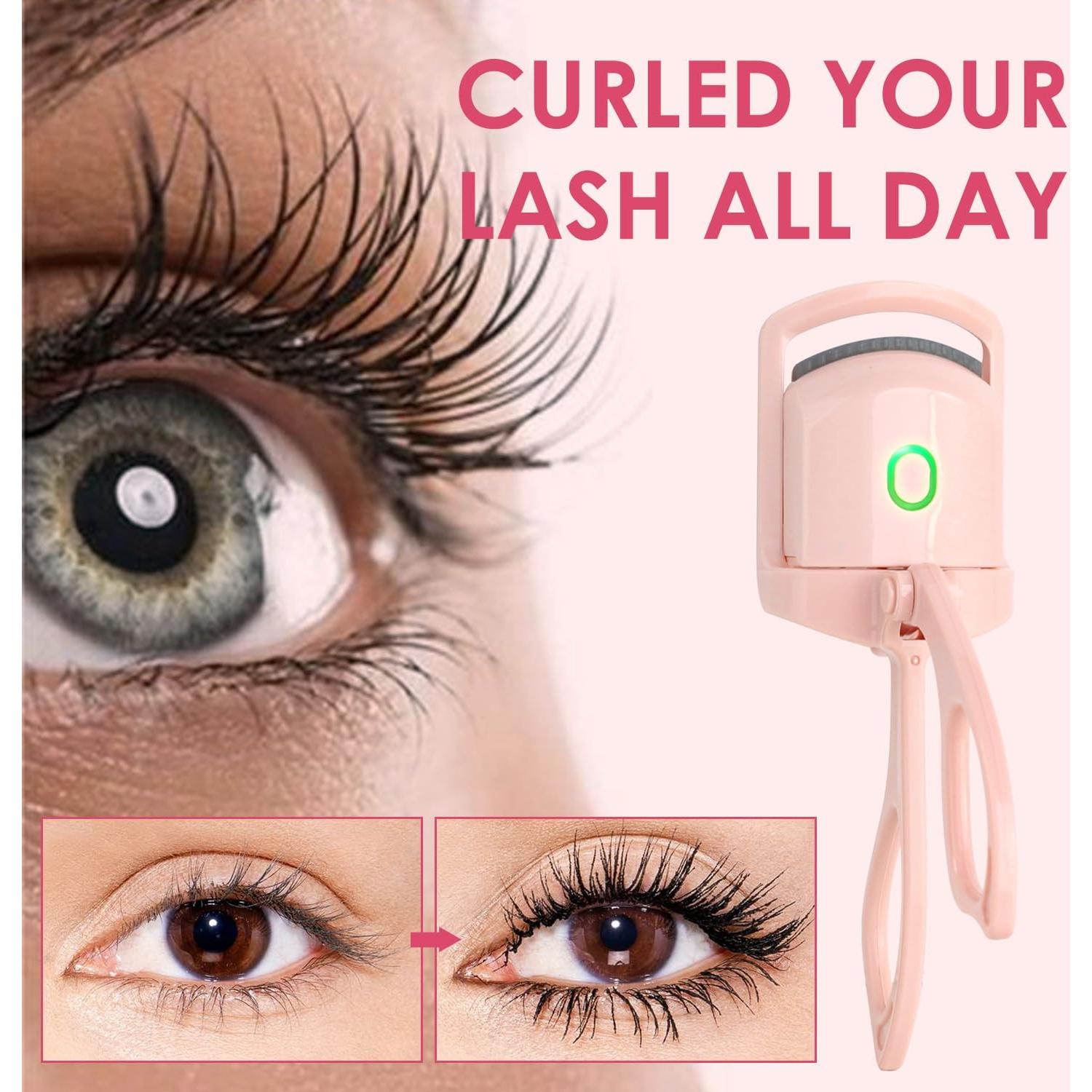 Rizador de Pestañas Eléctrico BORNBYME Rosa 2 Modos Calentamiento