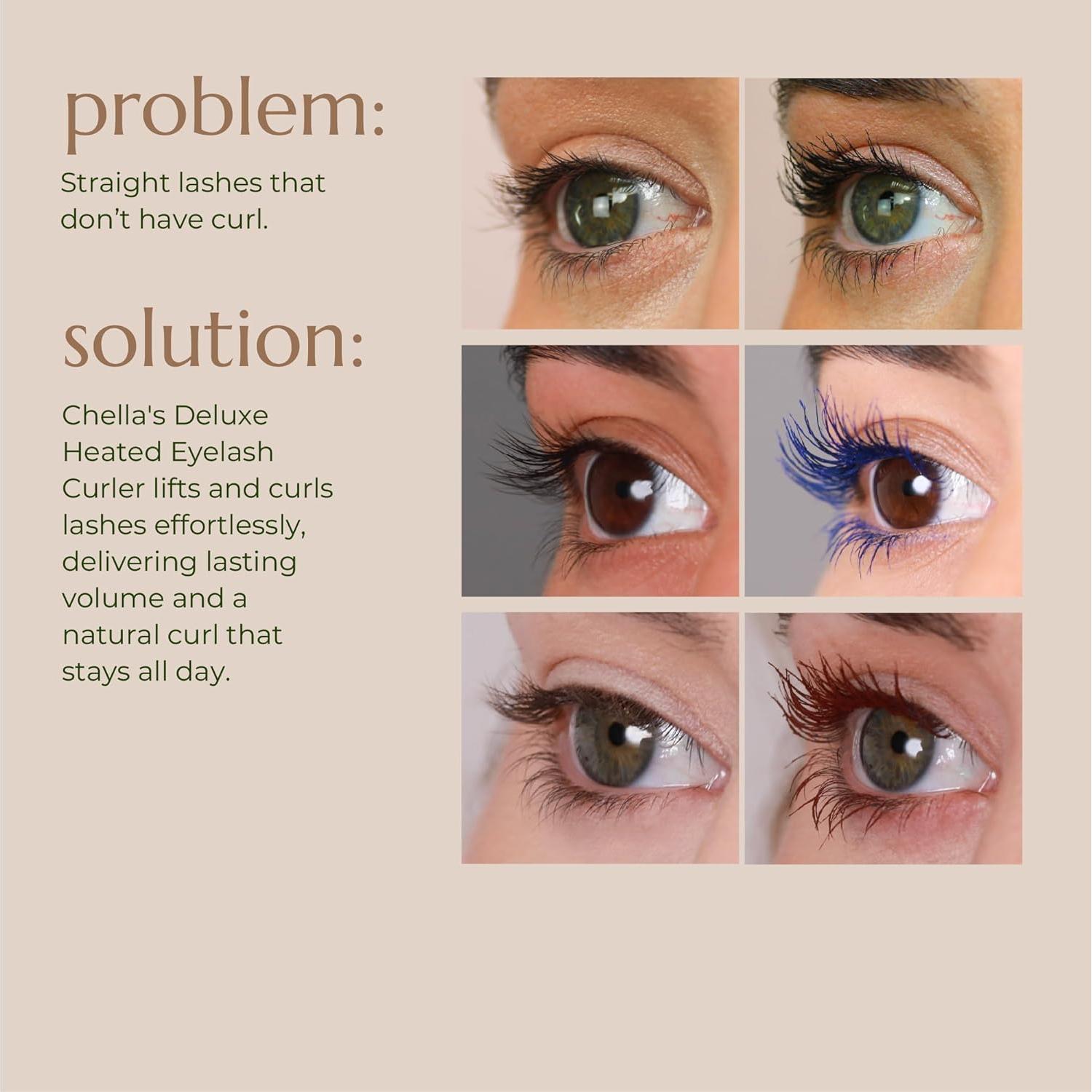 Rizador de Pestañas Calentado Chella Deluxe USB Recargable