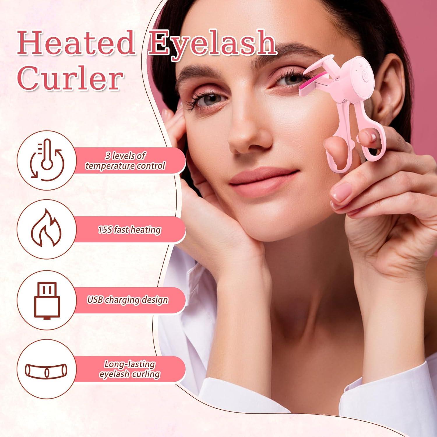 Rizador de Pestañas Calentado VINGVO Recargable USB 3 Niveles