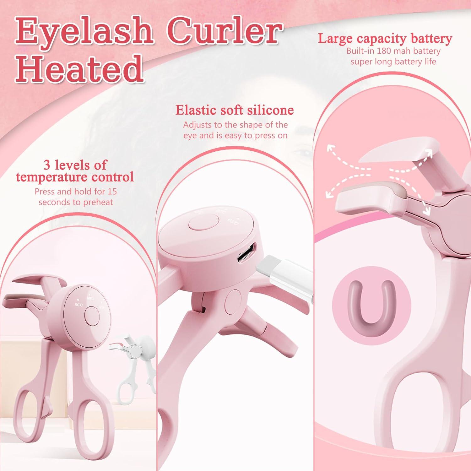 Rizador de Pestañas Calentado VINGVO Recargable USB 3 Niveles