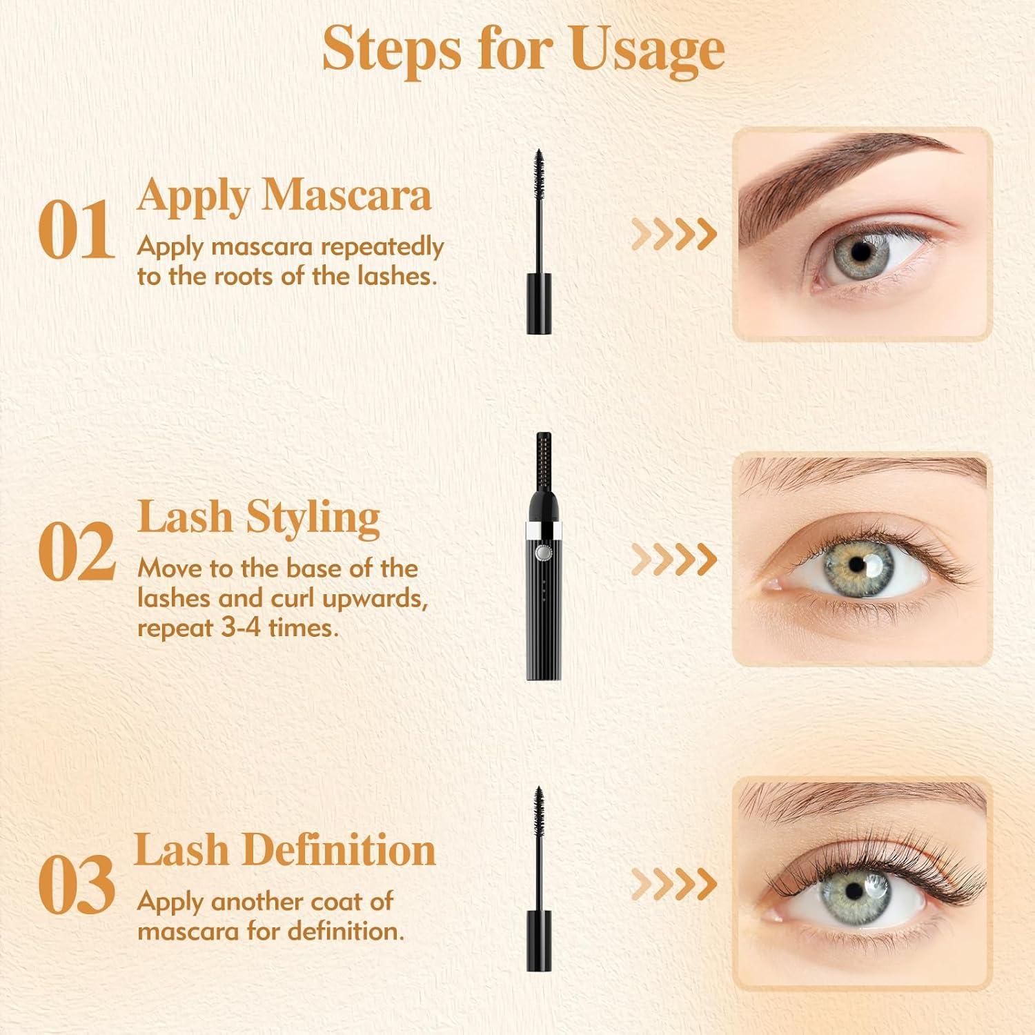 Rizador de Pestañas Eléctrico TWAKA EC-79 Carga USB 3 Modos