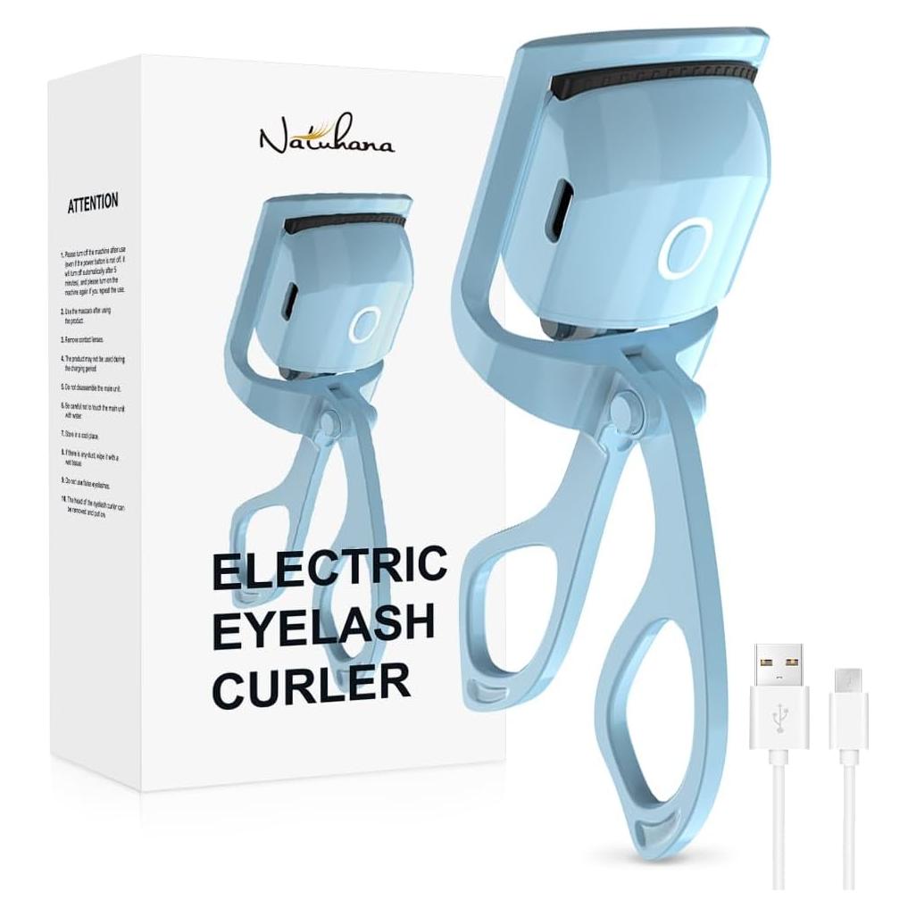 Rizador de Pestañas Eléctrico NATUHANA Azul Recargable USB