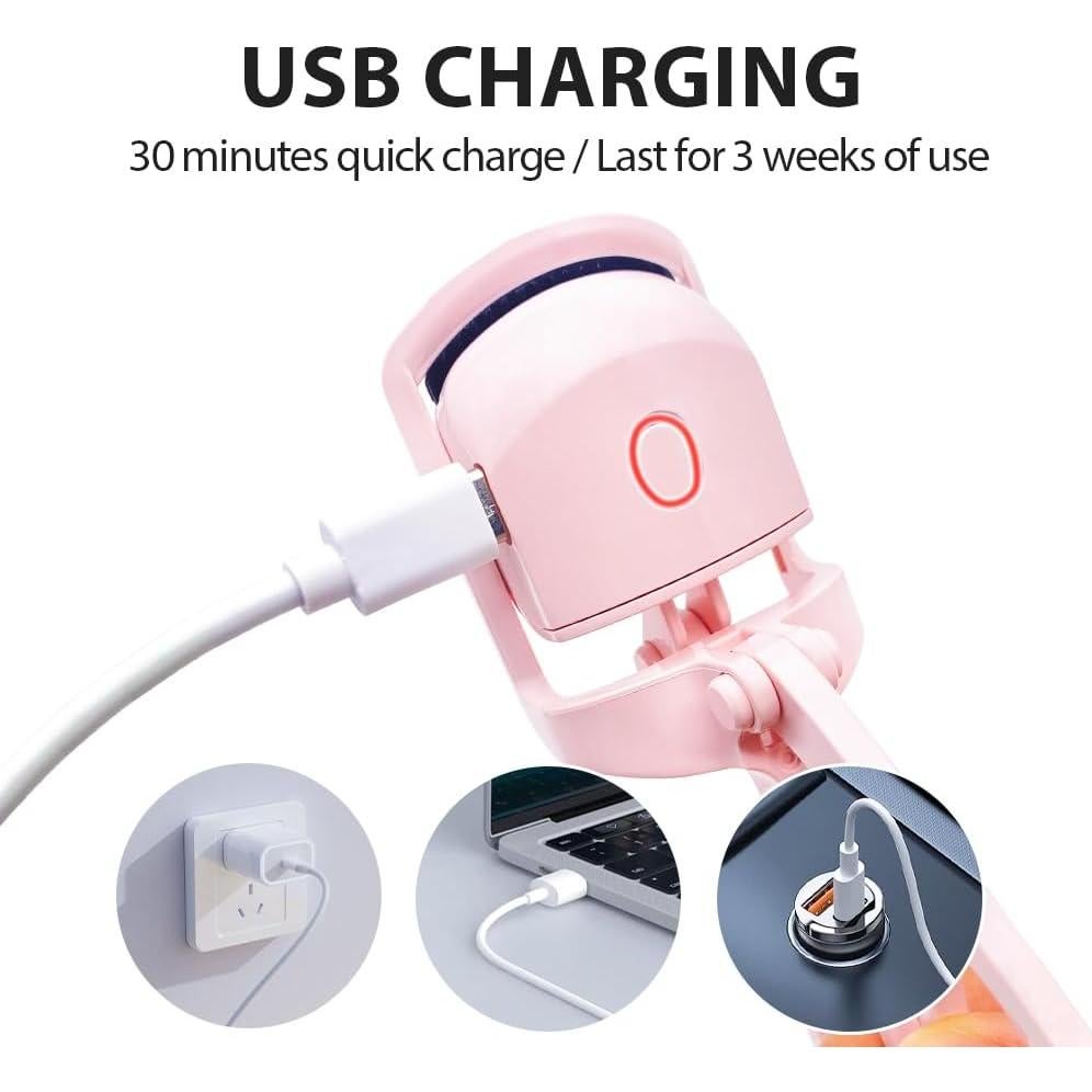 Rizador de Pestañas Eléctrico NATUHANA Azul Recargable USB