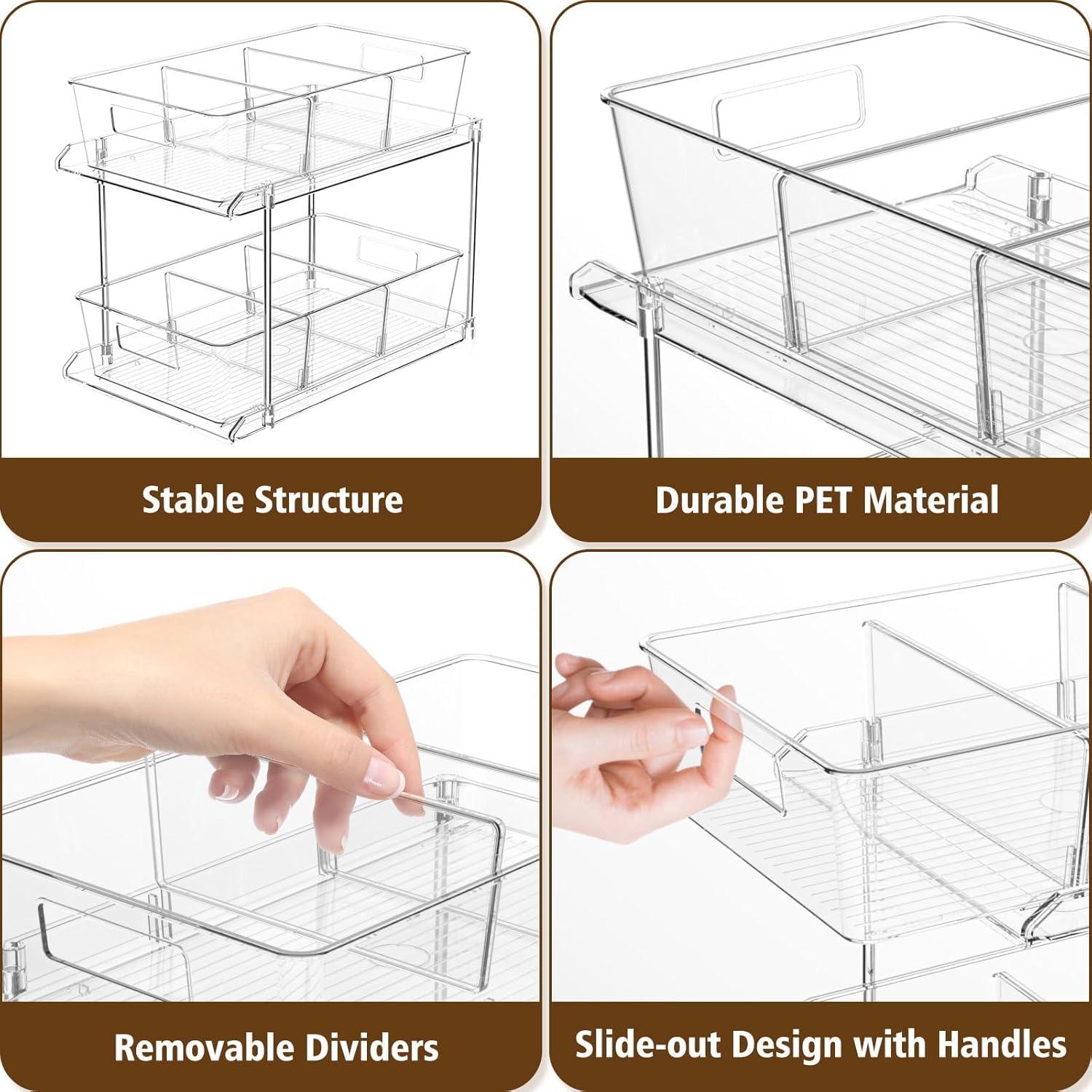 Organizador de Baño FabSpace 2 Niveles Transparente 2 Pzs