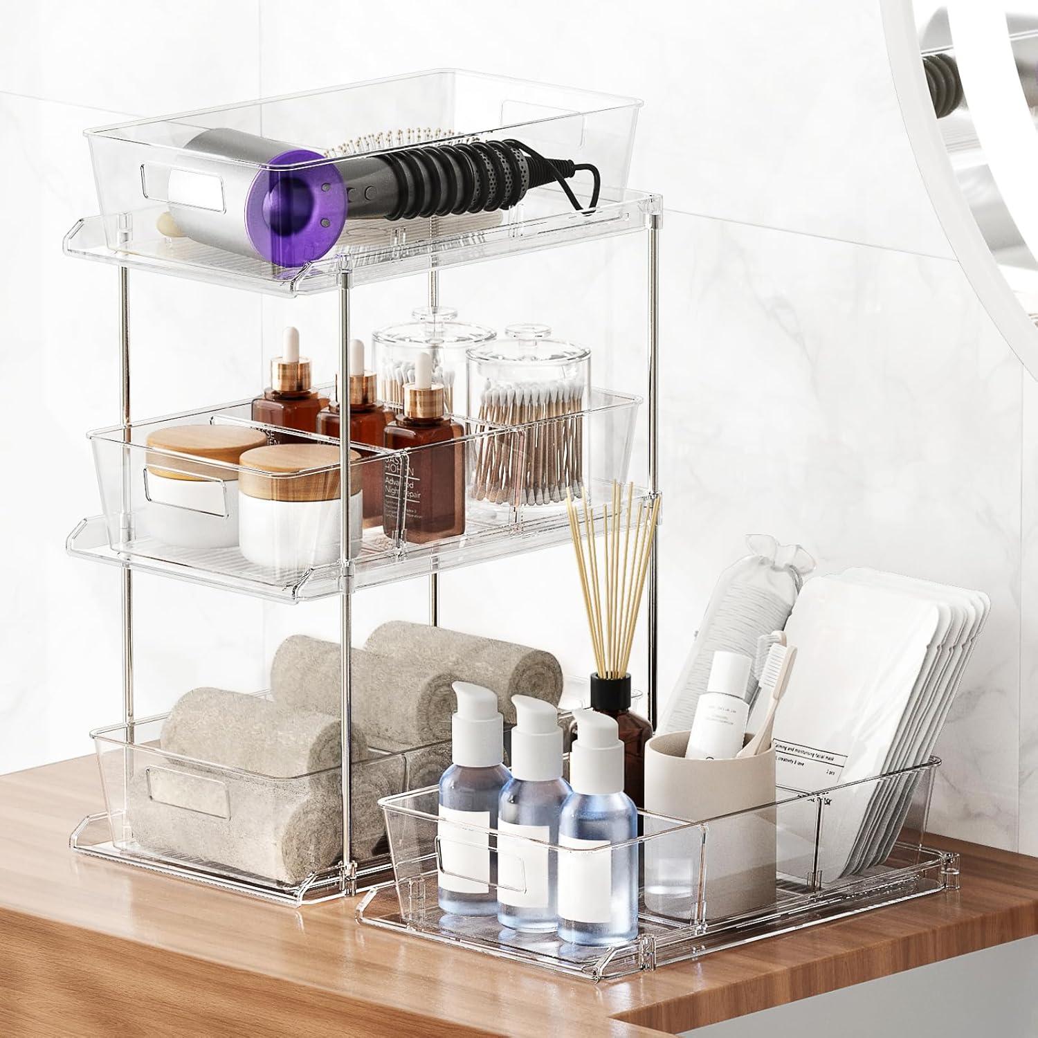 Organizador de Baño FabSpace 2 Niveles Transparente 2 Pzs