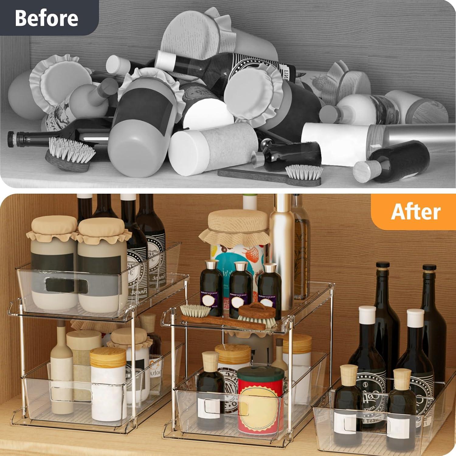 Organizador de Baño FabSpace 2 Niveles Transparente 2 Pzs