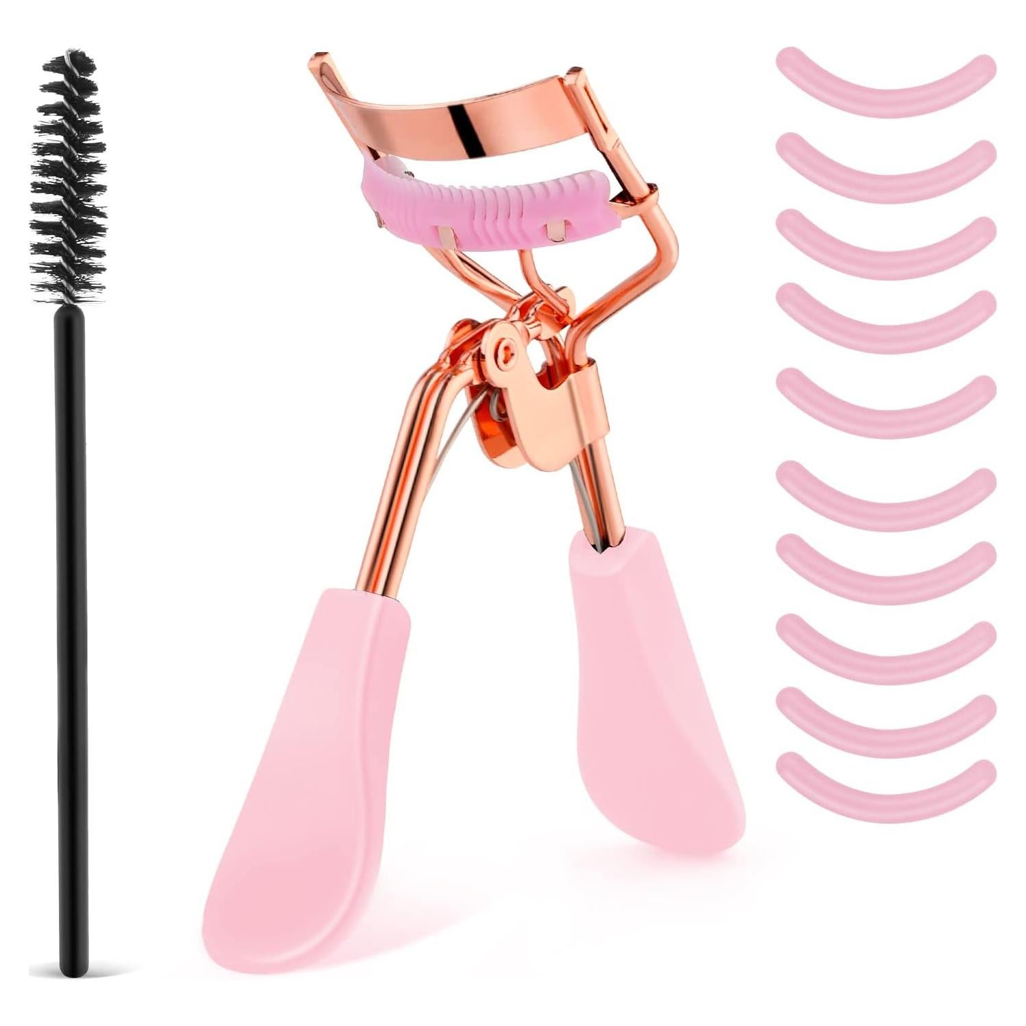 Kit Rizador de Pestañas WLLHYF Profesional Rosa con Peine