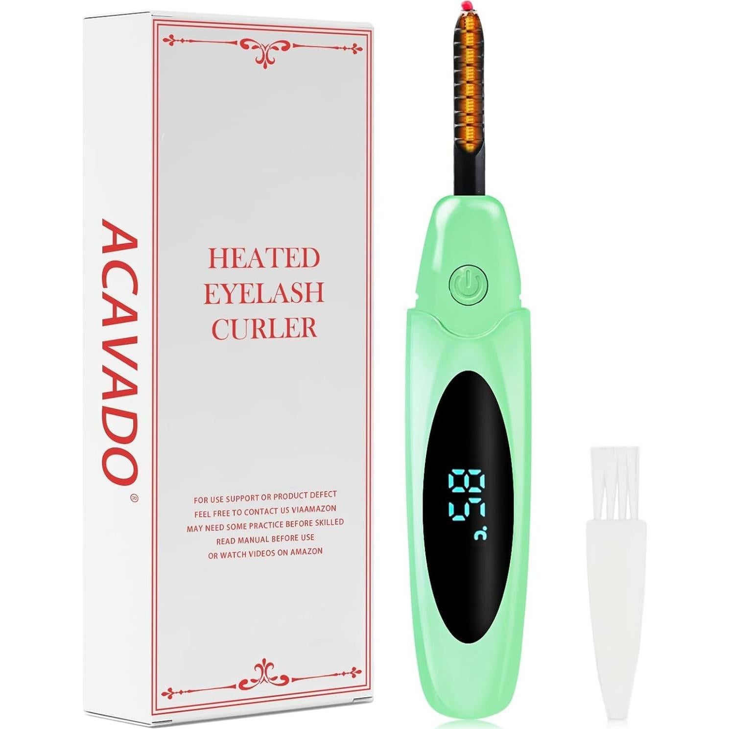 Rizador de Pestañas Eléctrico Acavado Verde 3 Temperaturas