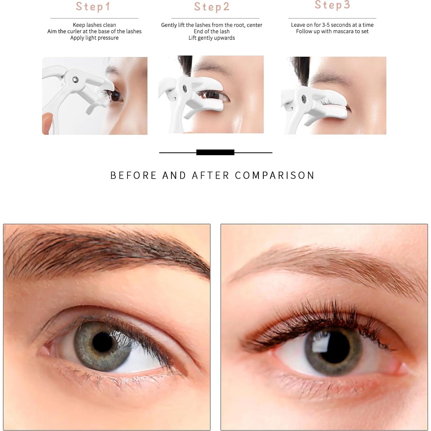 Rizador de Pestañas FSZMan Gris con 2 Almohadillas de Silicona