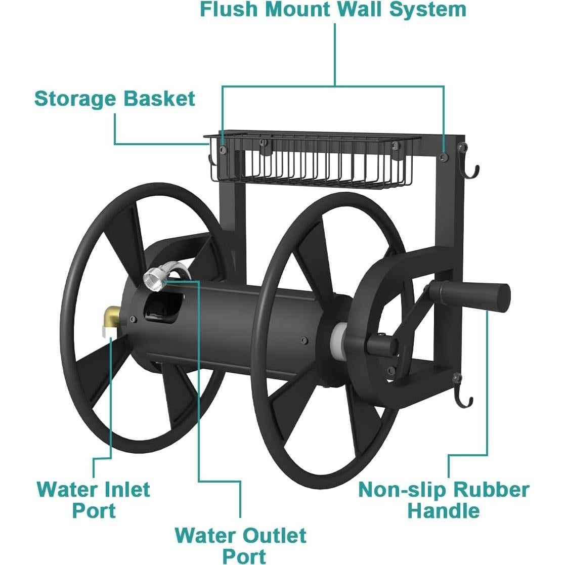 Carrete de Manguera Montado en Pared Artigarden 38,10 m
