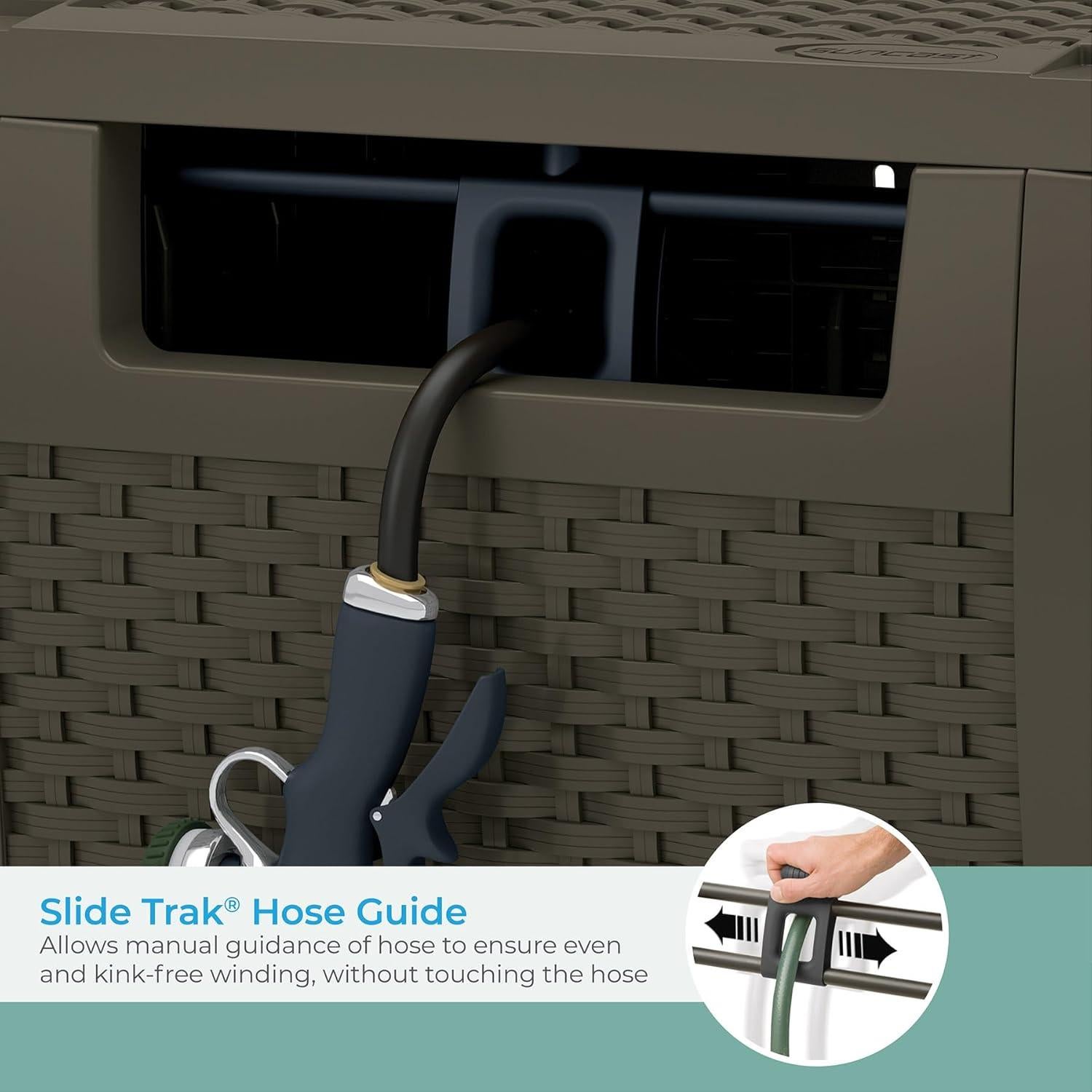 Carrete de Manguera Suncast 53.34 m Estilo Wicker Marrón