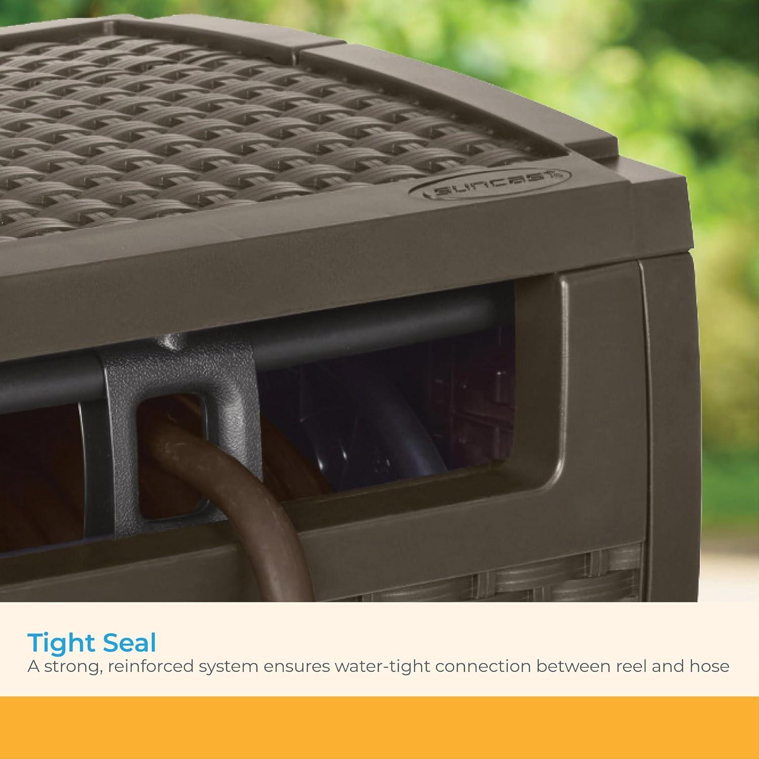 Carrete de Manguera Suncast 53.34 m Estilo Wicker Marrón