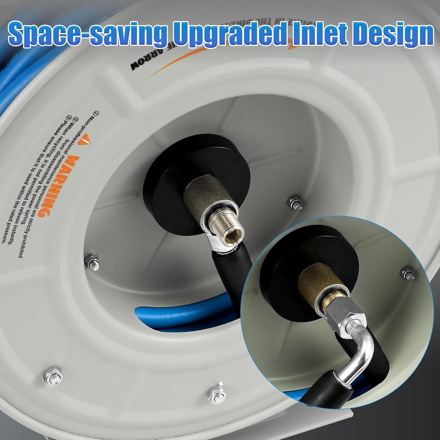 Carrete de Manguera Retráctil FIXFANS 18.29m 3600 PSI