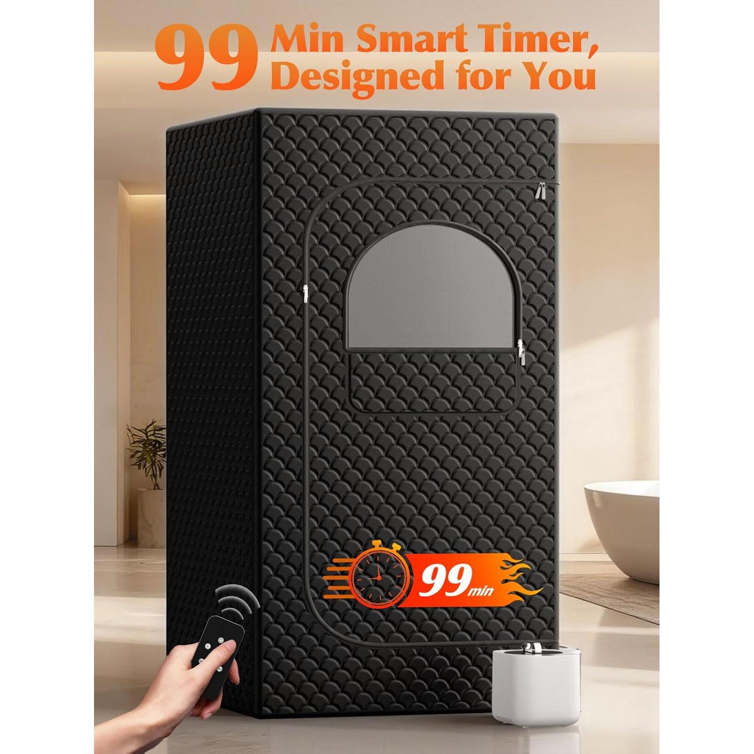 Sauna Portátil de Vapor Personal 1200W con Control Remoto