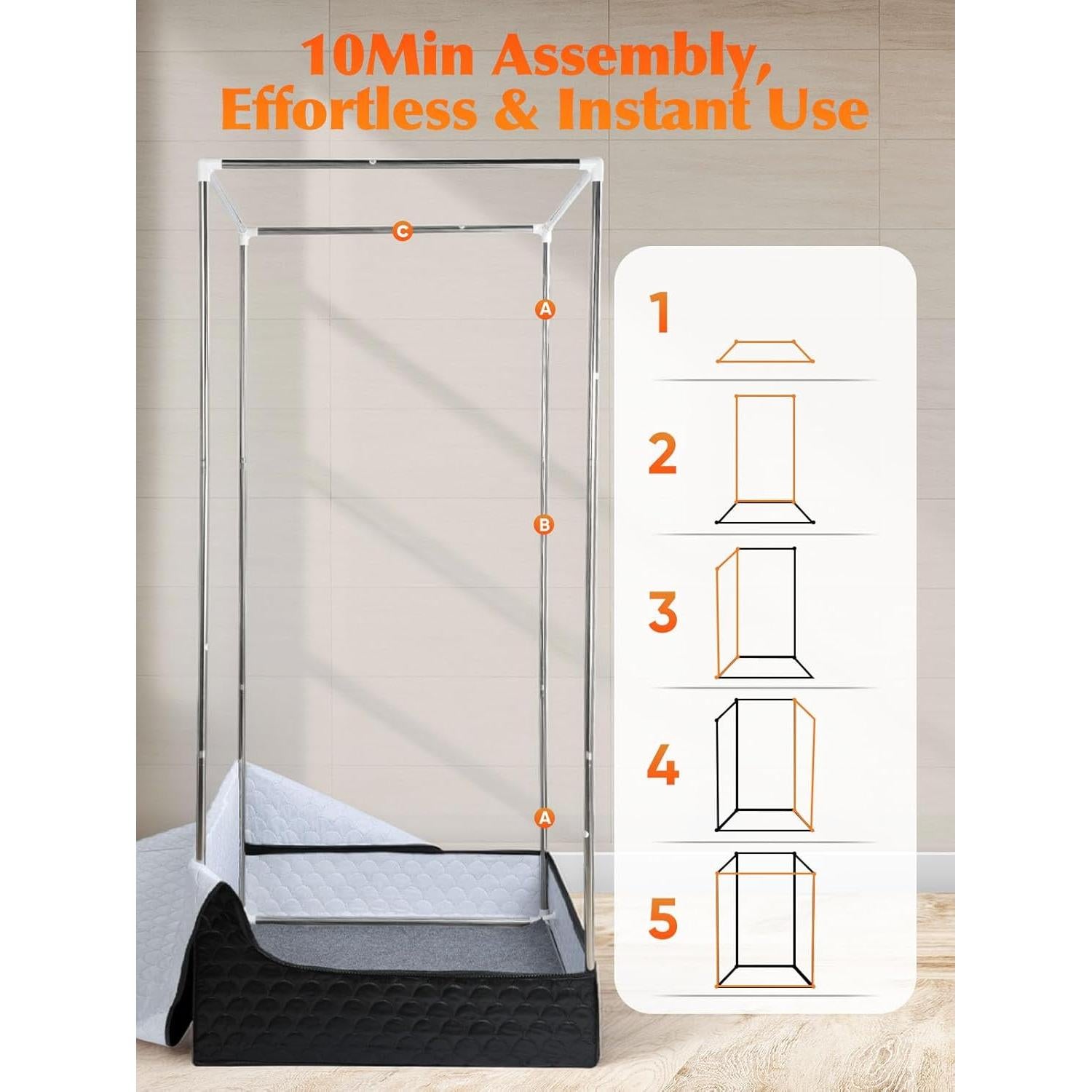 Sauna Portátil de Vapor Personal 1200W con Control Remoto