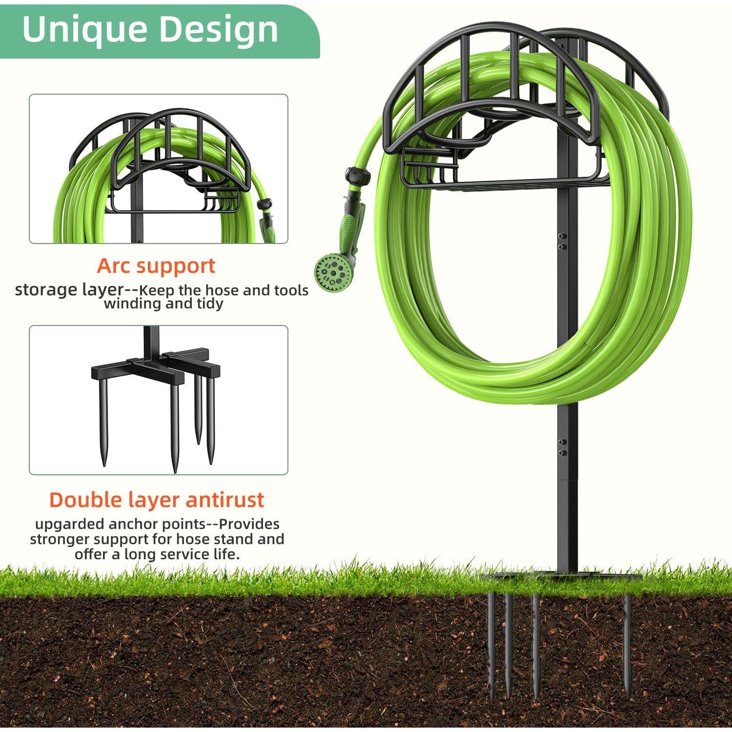 Soporte para Manguera de Jardín Yumatum con Canasta 45.72m