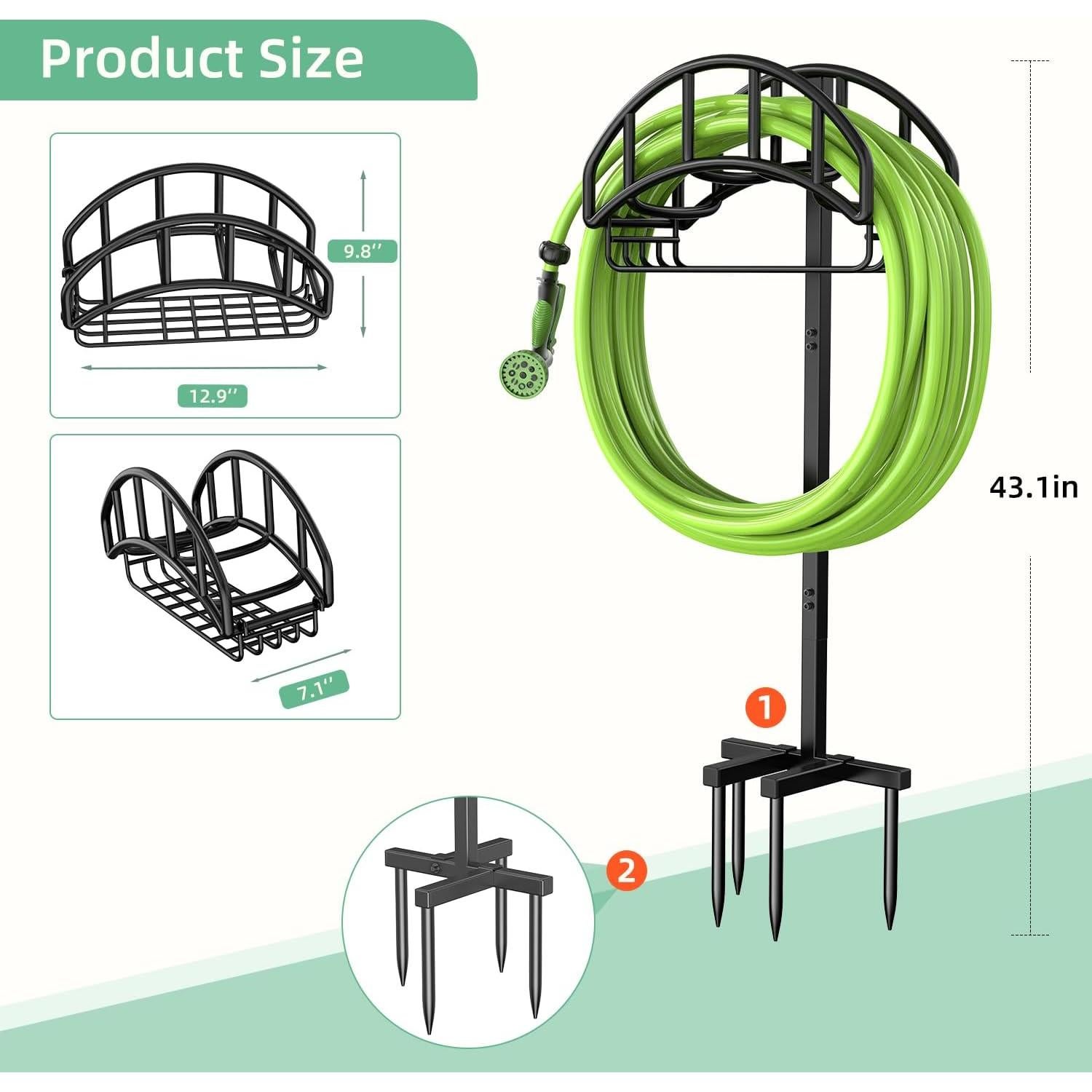 Soporte para Manguera de Jardín Yumatum con Canasta 45.72m