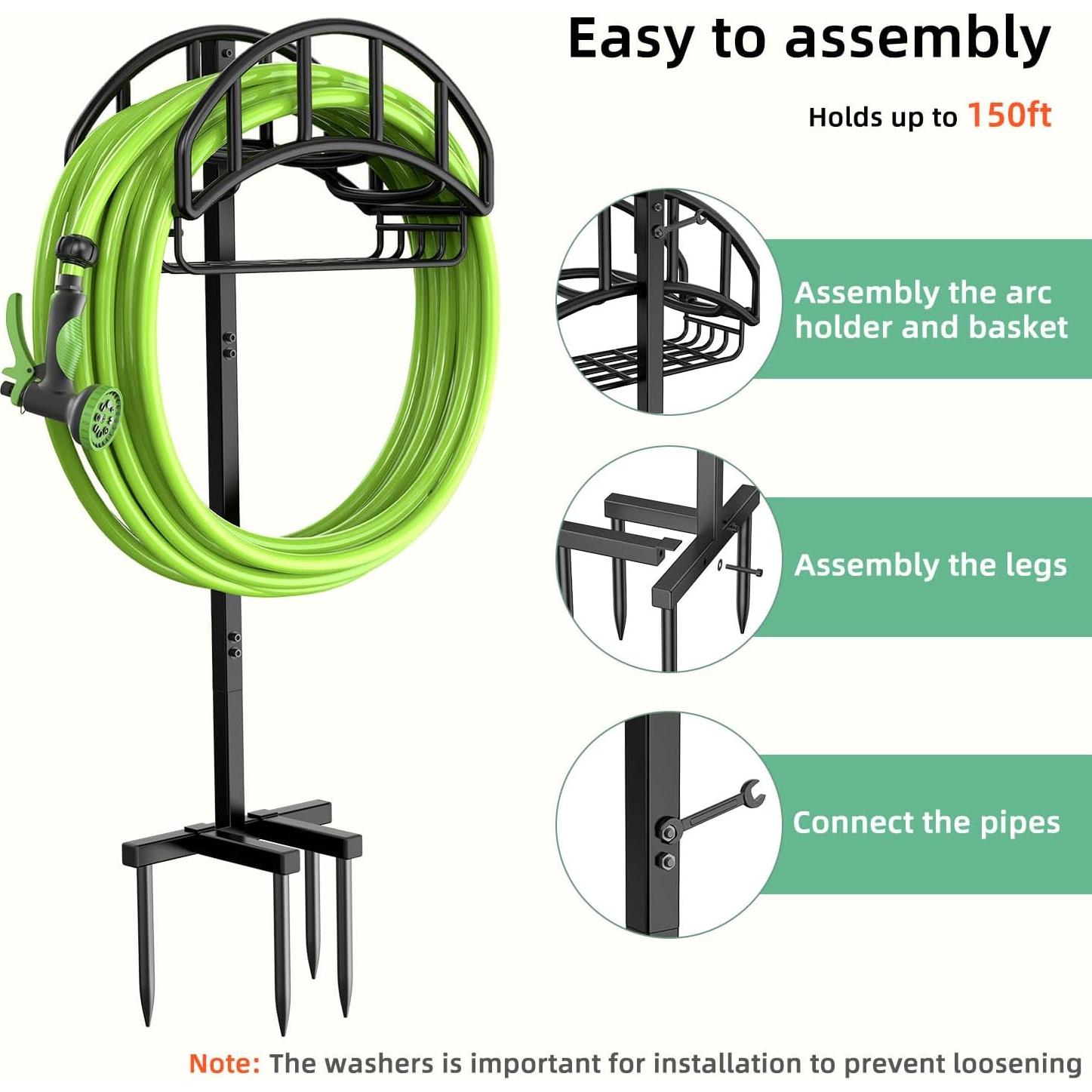 Soporte para Manguera de Jardín Yumatum con Canasta 45.72m