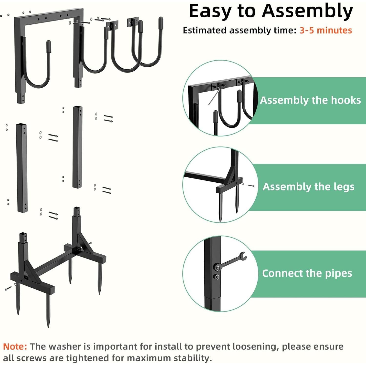 Soporte para Manguera de Jardín Yumatum 4 Ganchos 2.69 kg
