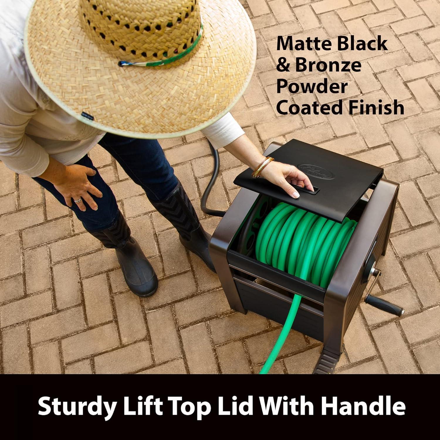 Caja de Almacenamiento de Manguera Liberty Garden 778 200 pies Bronce