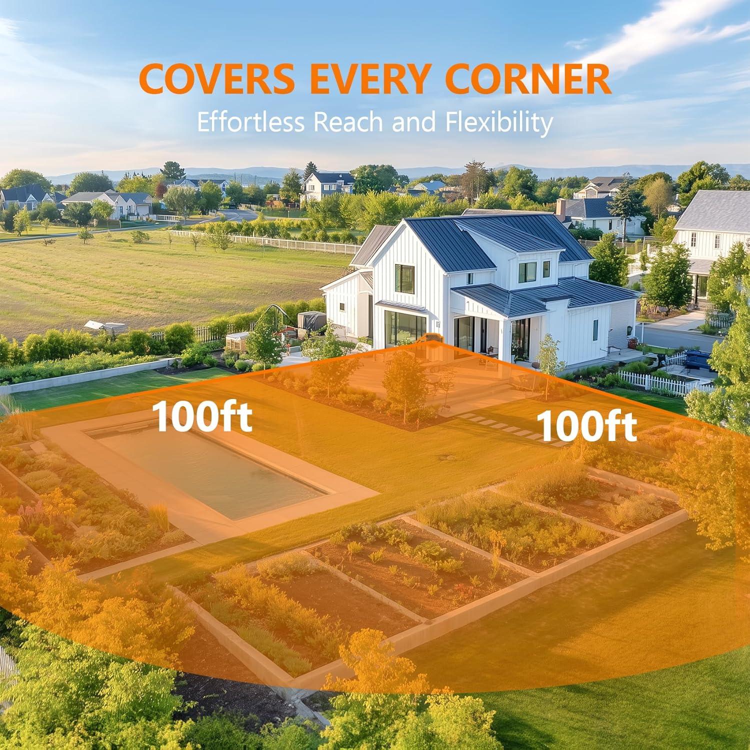 Carrete de Manguera de Jardín Retráctil Wikiwiki 30.48 m