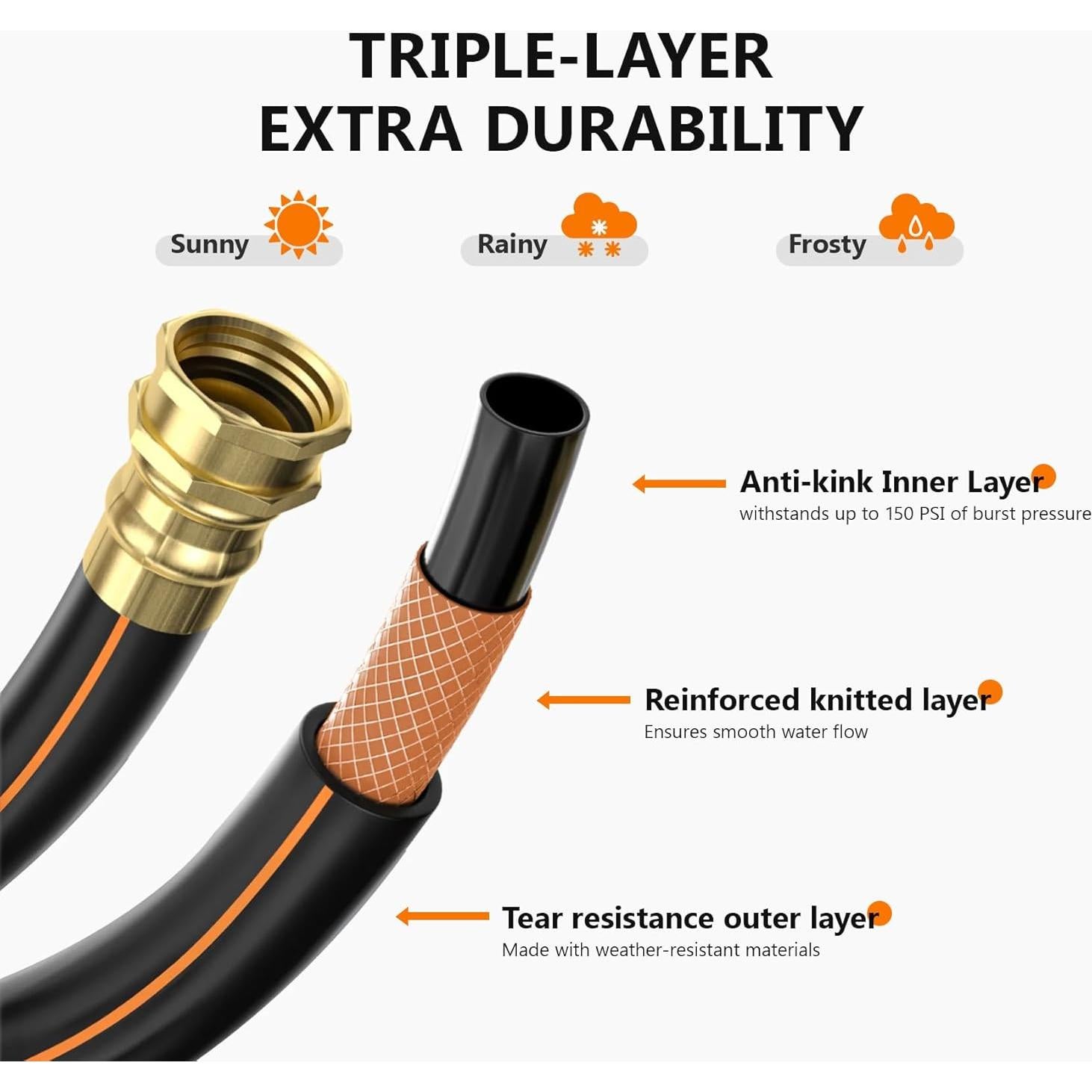 Carrete de Manguera de Jardín Retráctil Wikiwiki 30.48 m