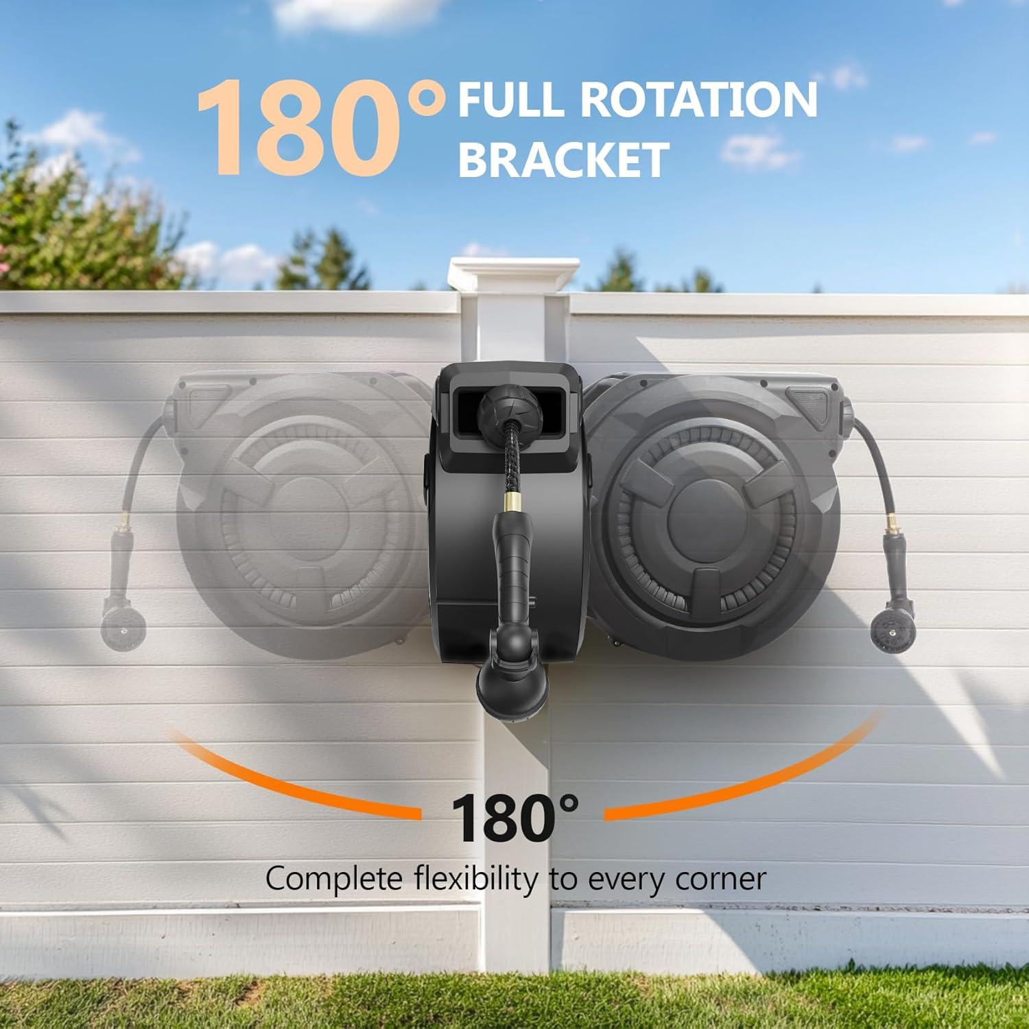 Carrete de Manguera de Jardín Retráctil Wikiwiki 30.48 m