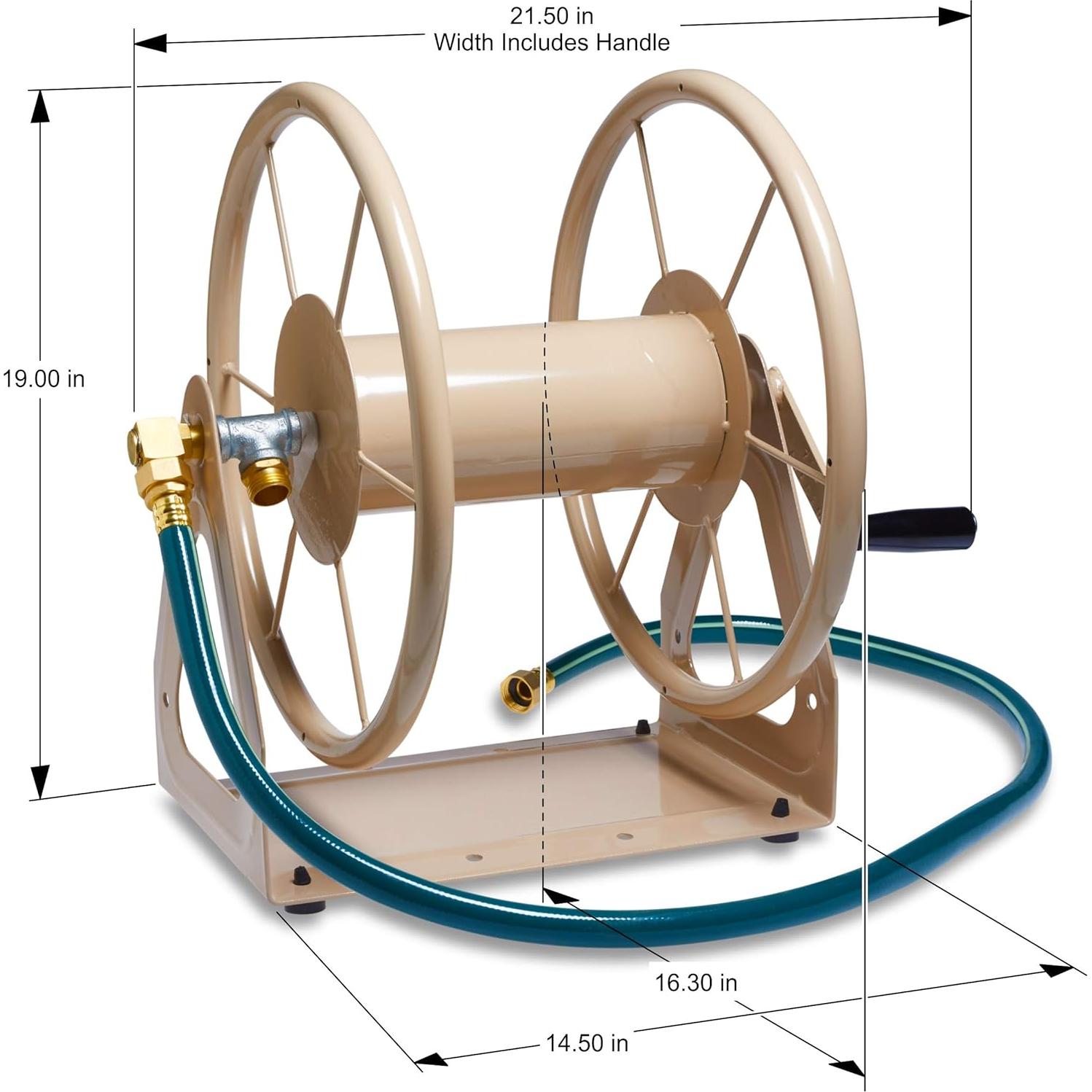 Carrete de Manguera Liberty Garden 703-2 Acero Beige 200 pies