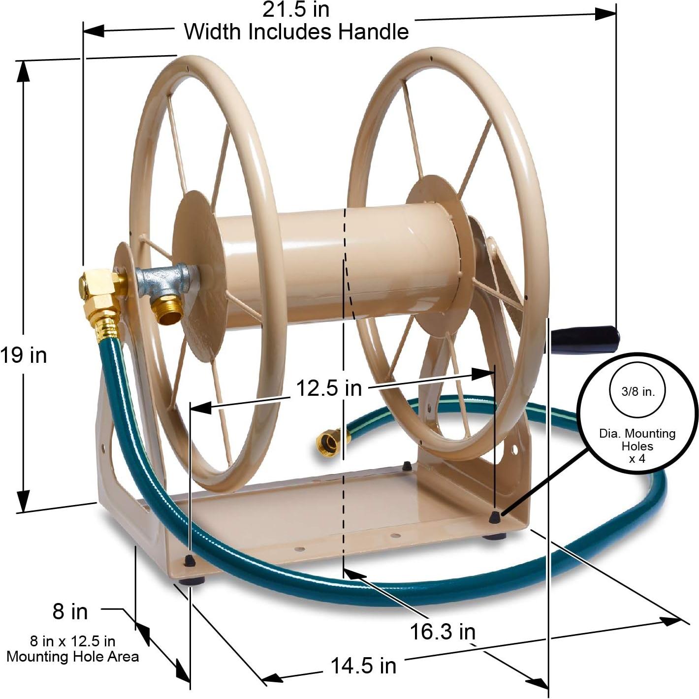 Carrete de Manguera Liberty Garden 703-2 Acero Beige 200 pies