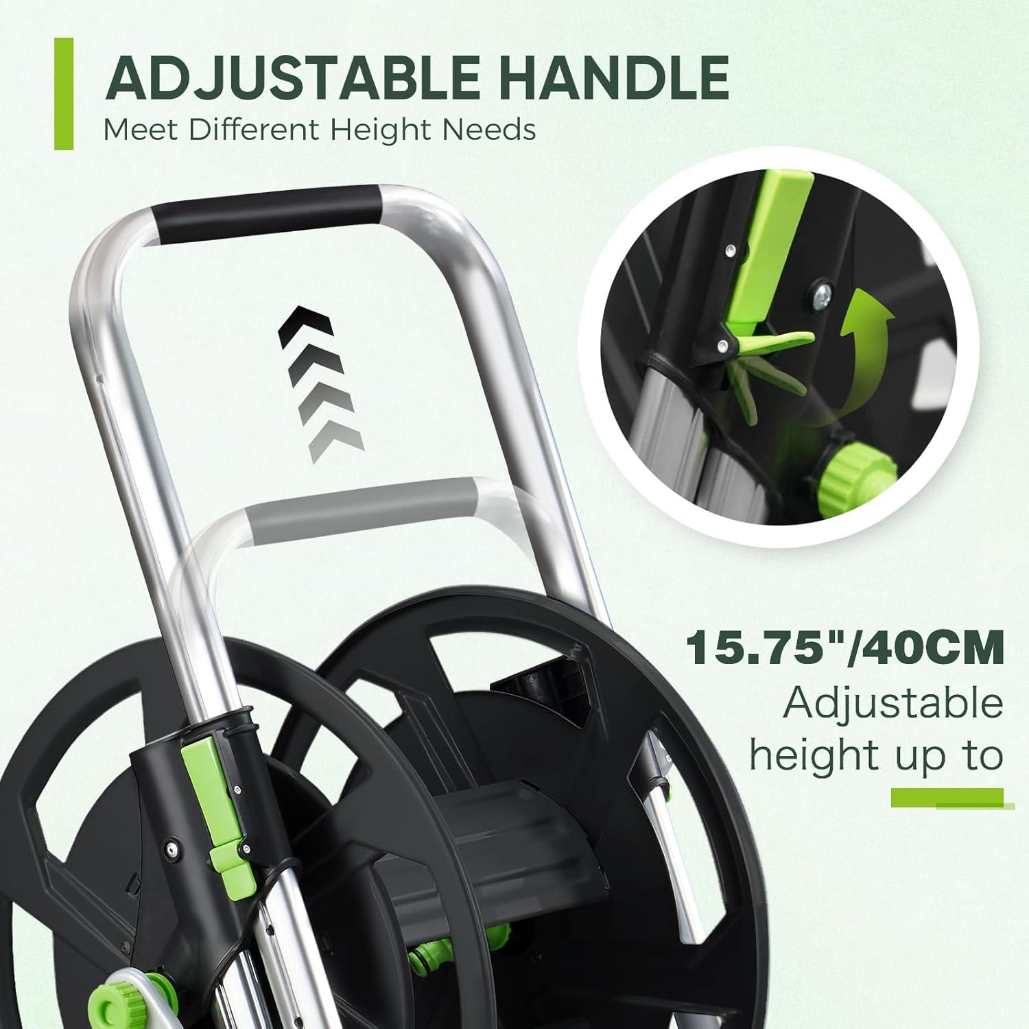 Carrete de Manguera YESTAR 75-150 pies Metal Negro