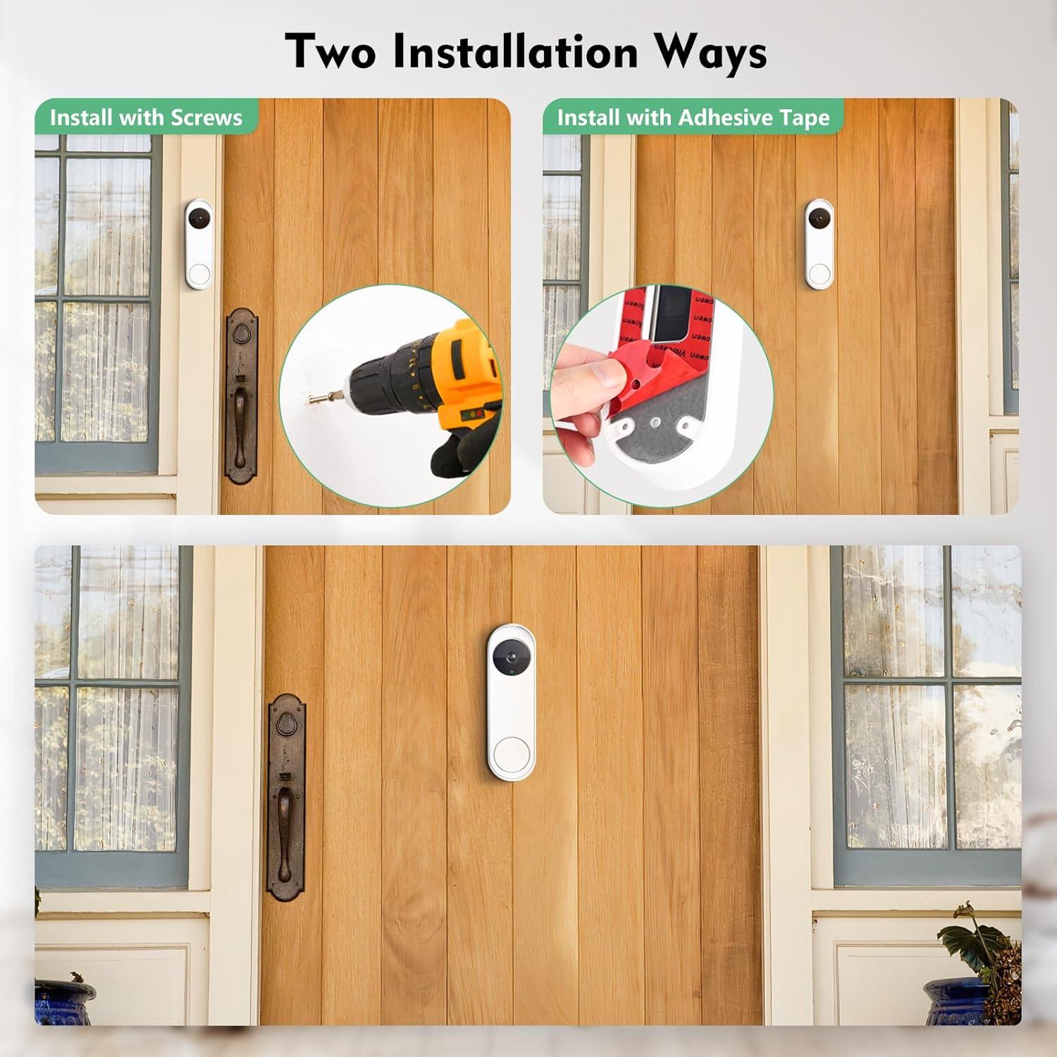 Soporte de timbre Wochel para Google Nest Doorbell - Sin taladrar