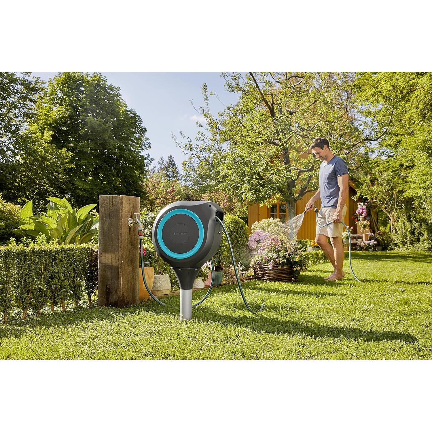 Carrete de Manguera Retráctil GARDENA 20,12 m Metal