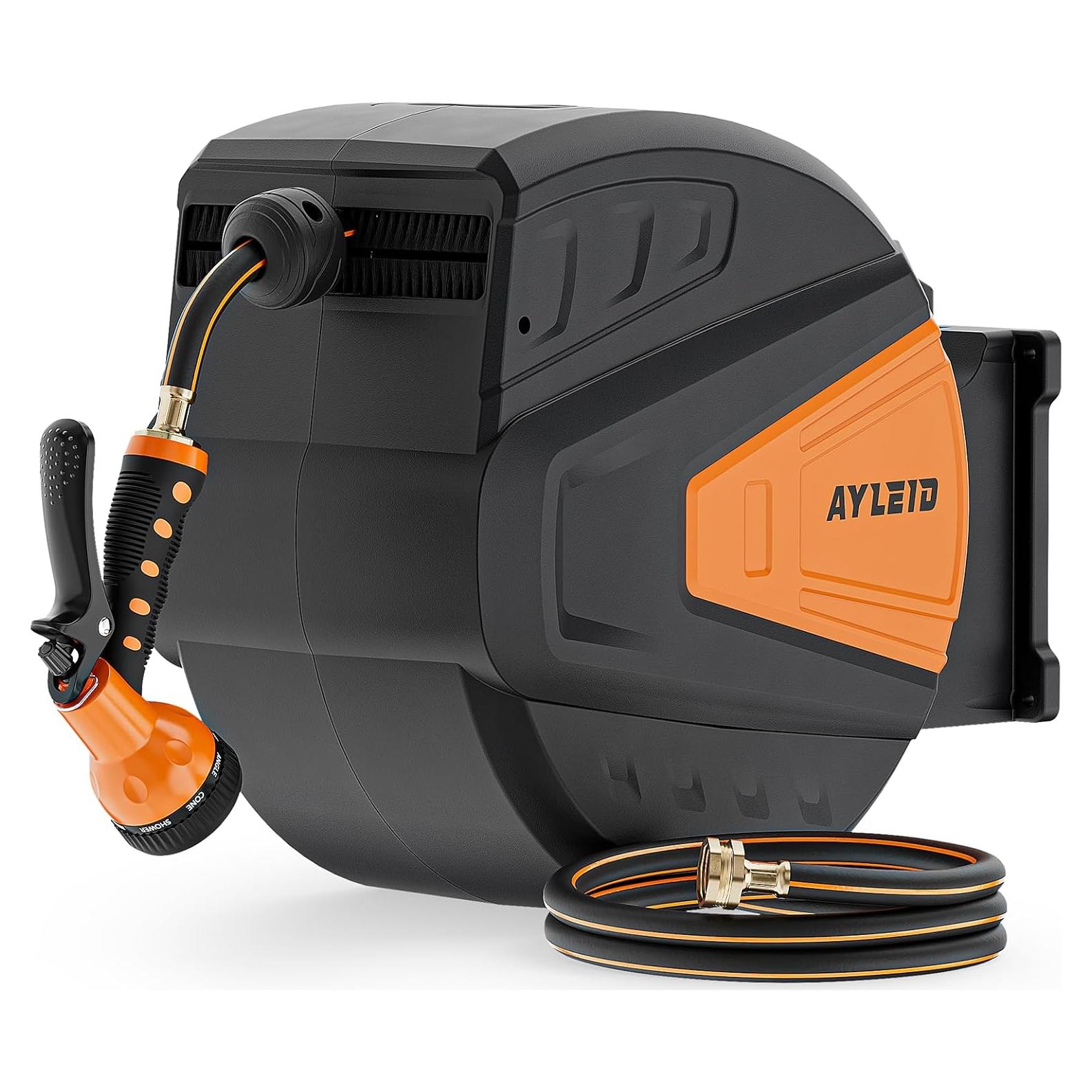 Carrete de Manguera de Jardín Ayleid 39,62 m Montaje Pared