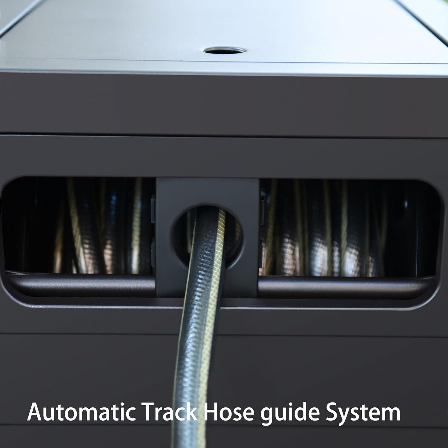 Caja de Manguera de Jardín AQUAZILLA 150 pies Metal Marrón