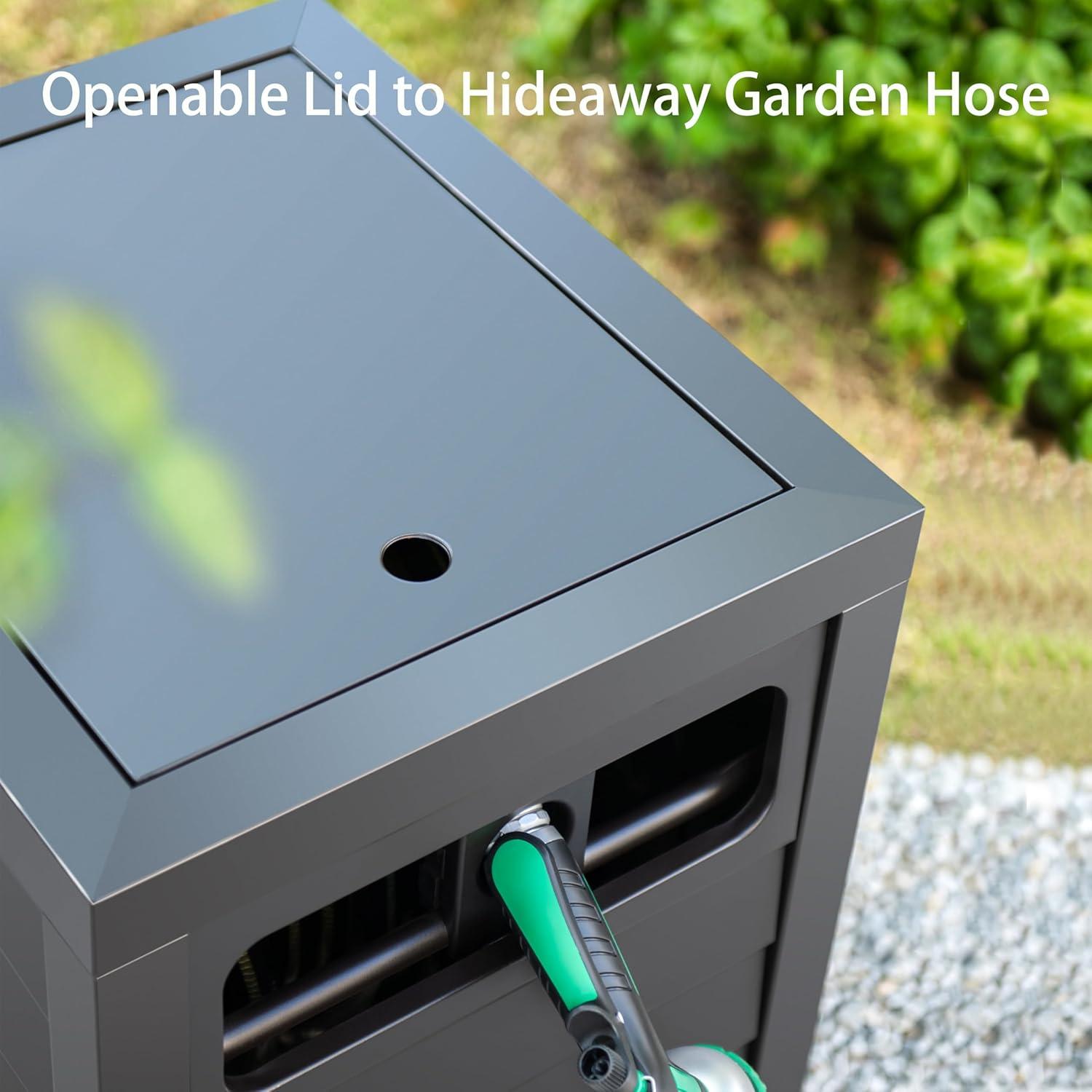 Caja de Manguera de Jardín AQUAZILLA 150 pies Metal Marrón