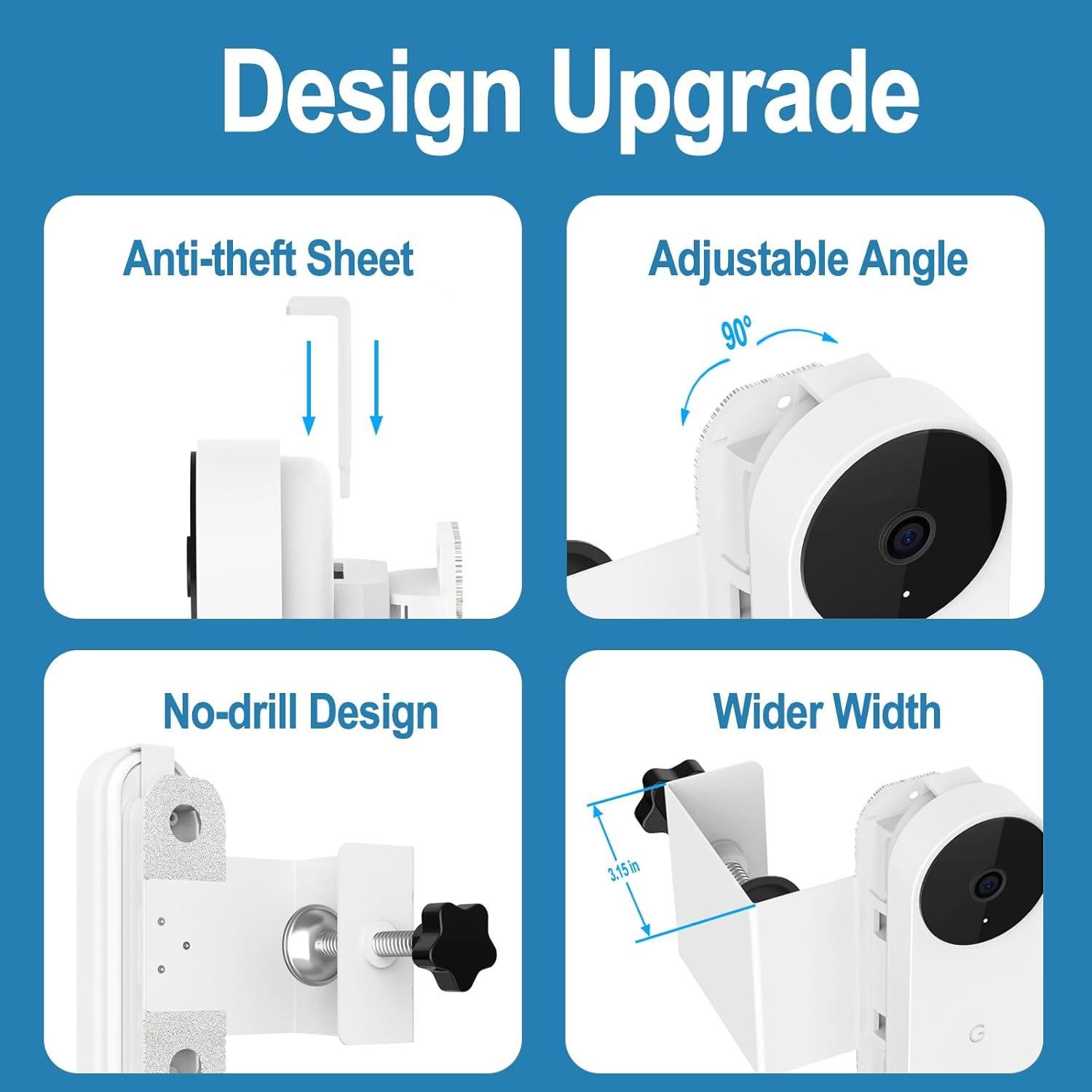 Soporte Antirrobo para Timbre Google Nest Batería Blanco