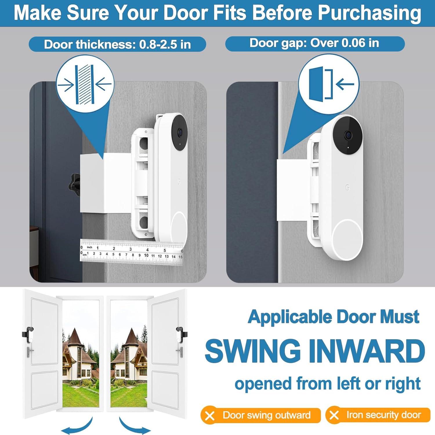 Soporte Antirrobo para Timbre Google Nest Batería Blanco