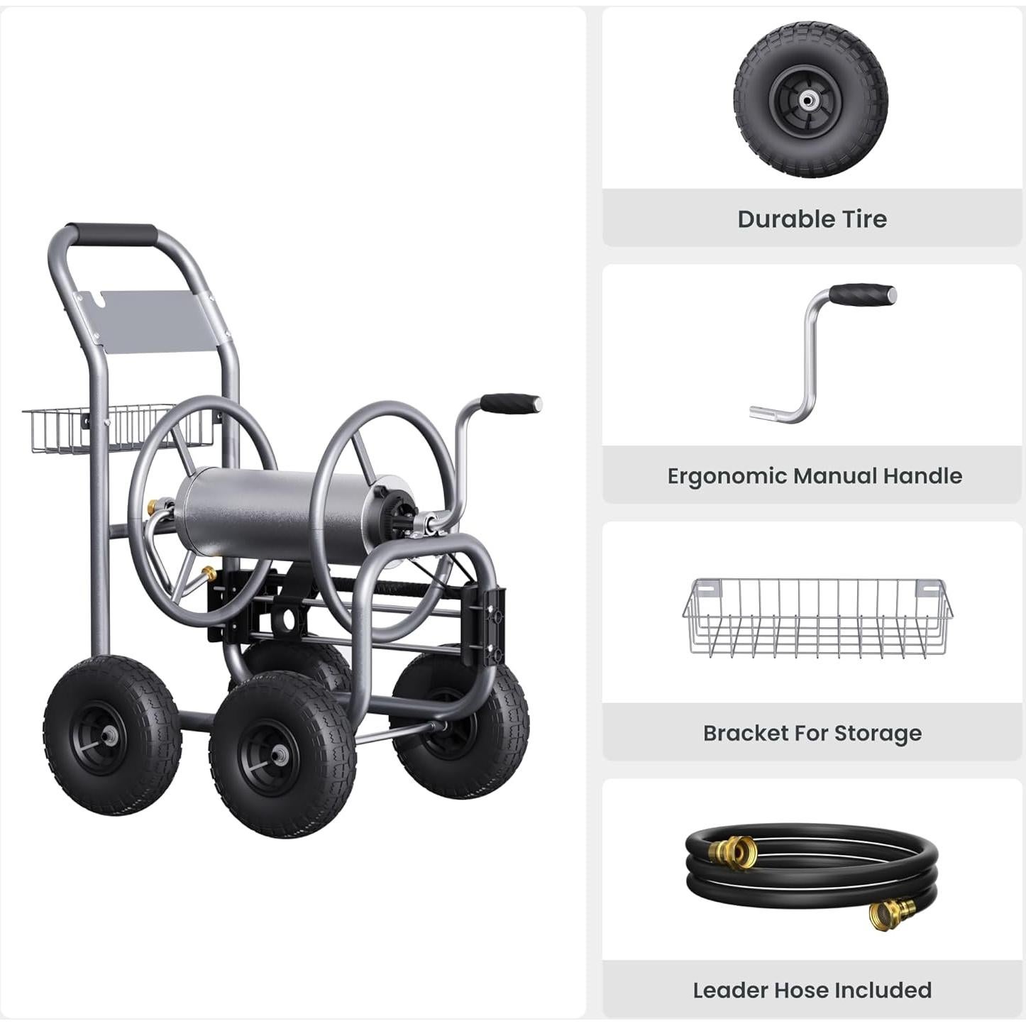 Carro de Manguera Giraffe Tools HC03B, Capacidad 76.2m