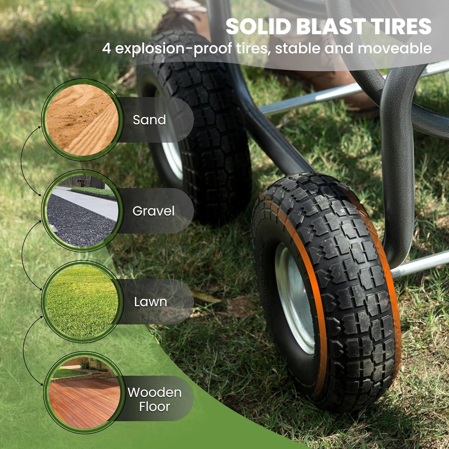 Carro de Manguera Giraffe Tools HC03B, Capacidad 76.2m