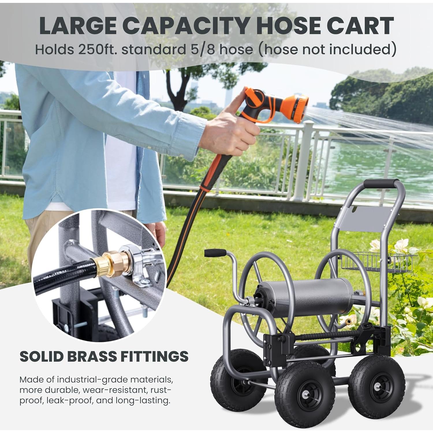 Carro de Manguera Giraffe Tools HC03B, Capacidad 76.2m