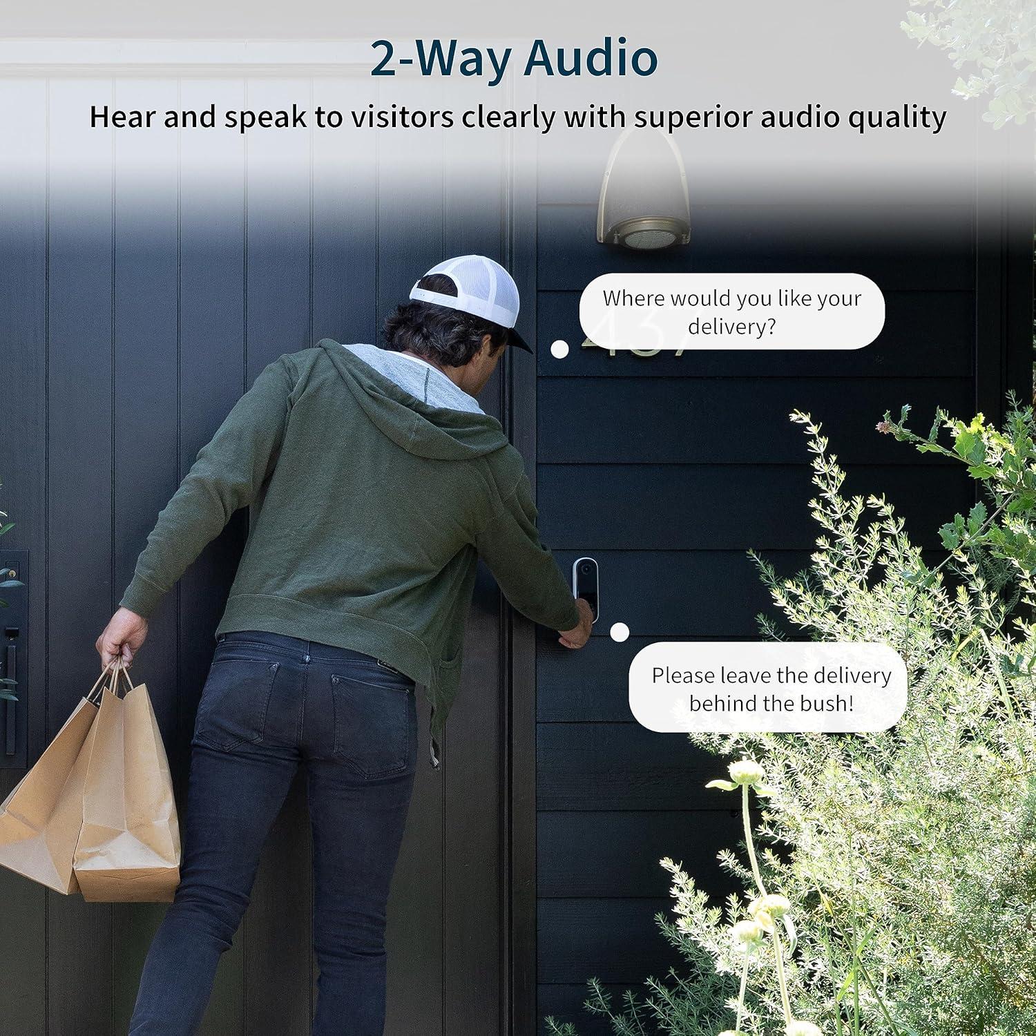 Timbre de Video Arlo 2K HD con Chime 2, Blanco