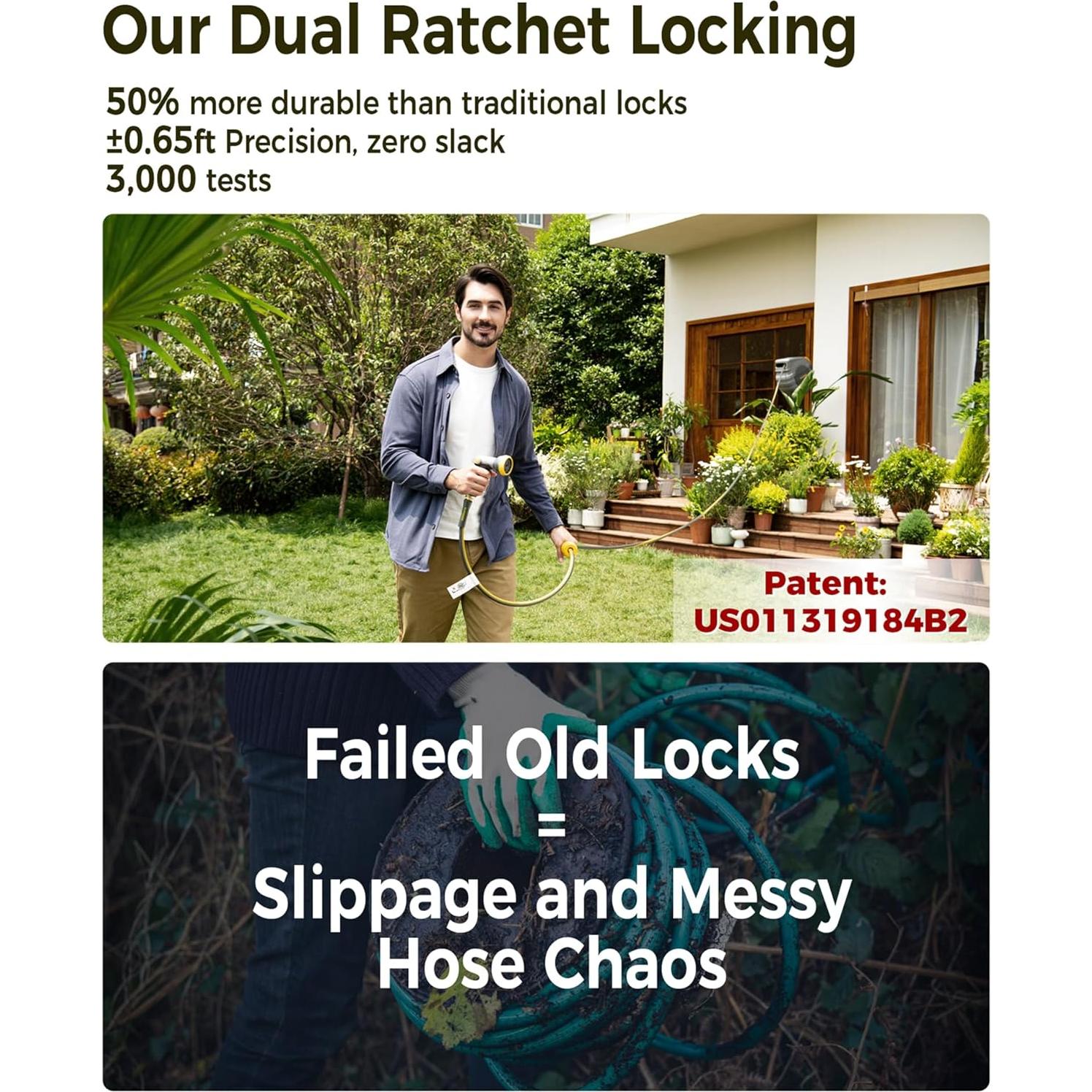 Carrete de Manguera Retráctil GLAHODEN 5/8" x 30m Automático