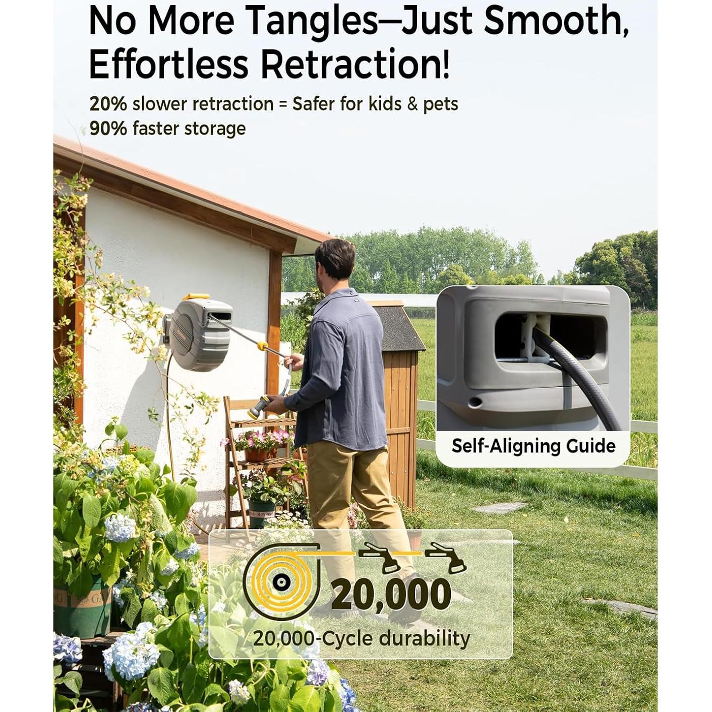 Carrete de Manguera Retráctil GLAHODEN 5/8" x 30m Automático