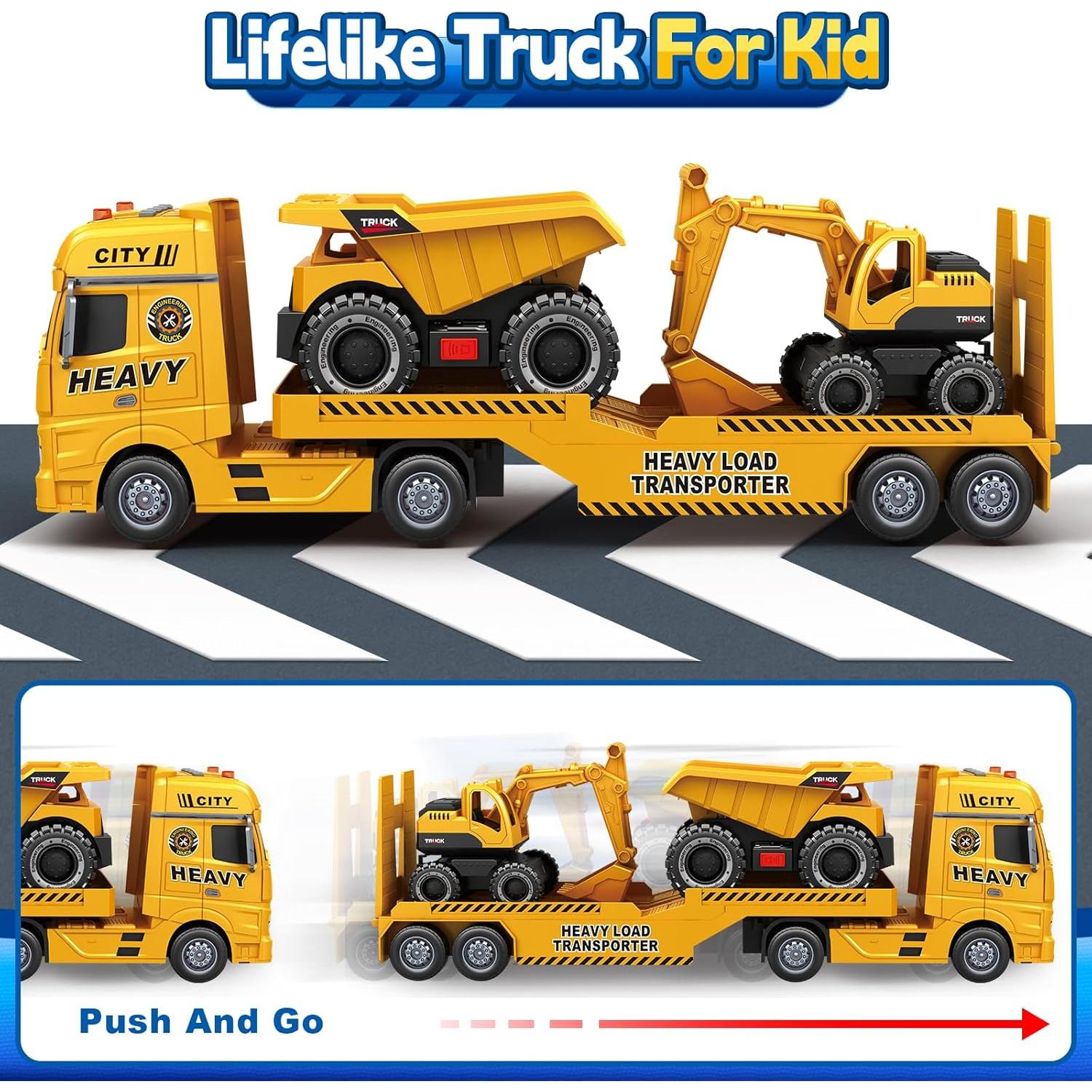 Camión Transportador SpringFlower 3 en 1 con Excavadora