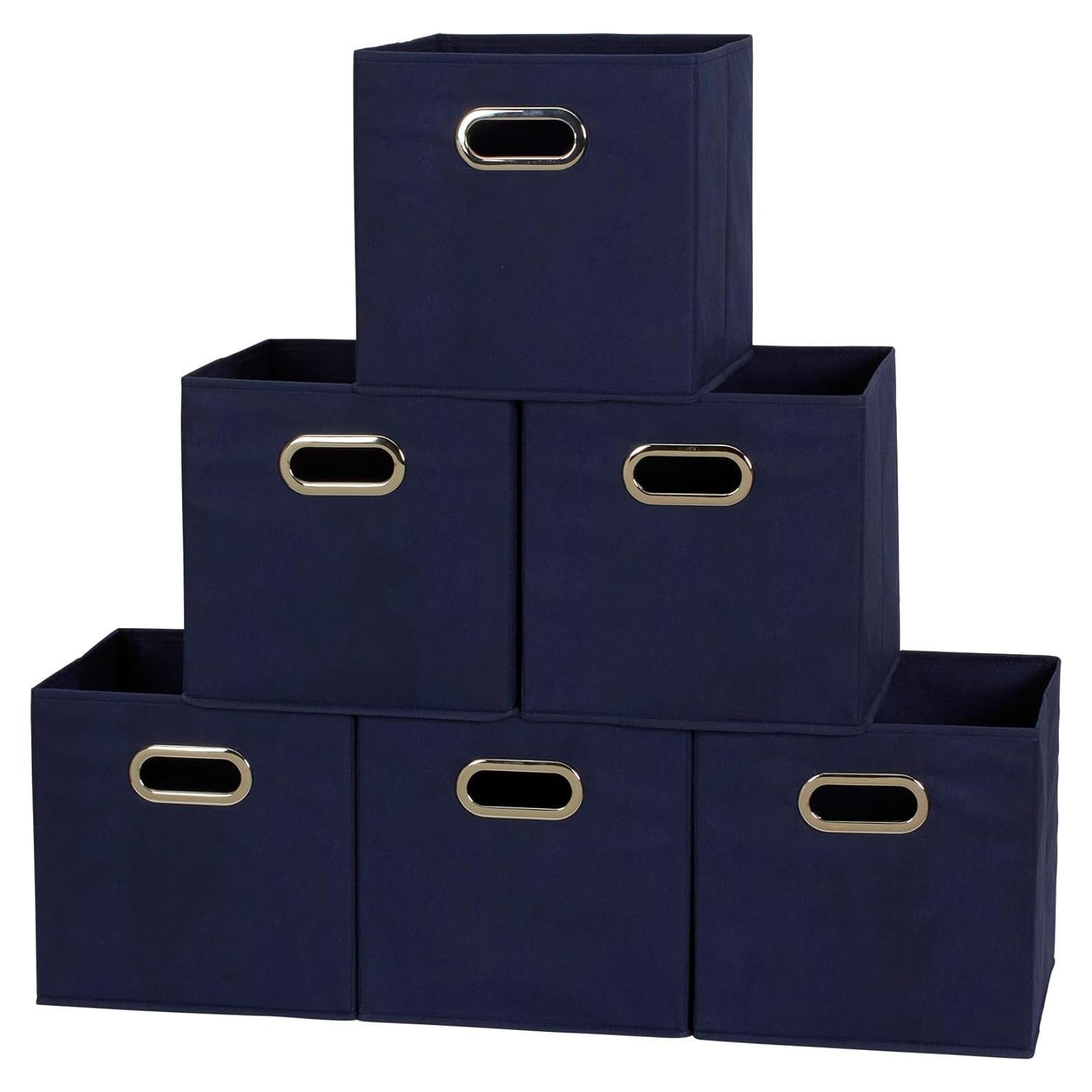 Cajas de Almacenamiento Plegables Household Essentials 6 Pzas Azul Marino
