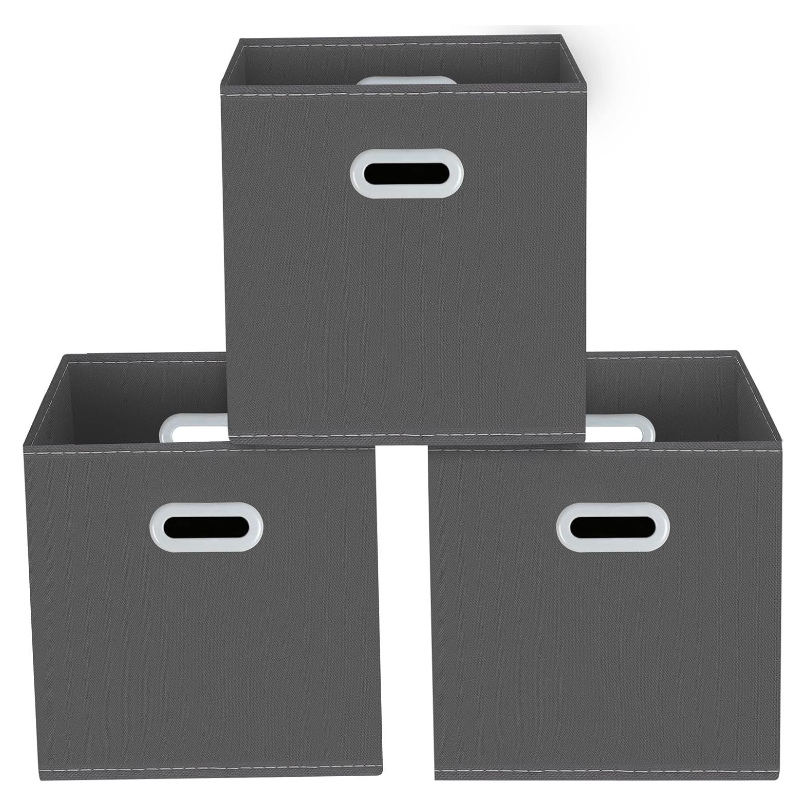 Cajas de almacenamiento Yunkeeper 3 unidades 27,94 cm gris